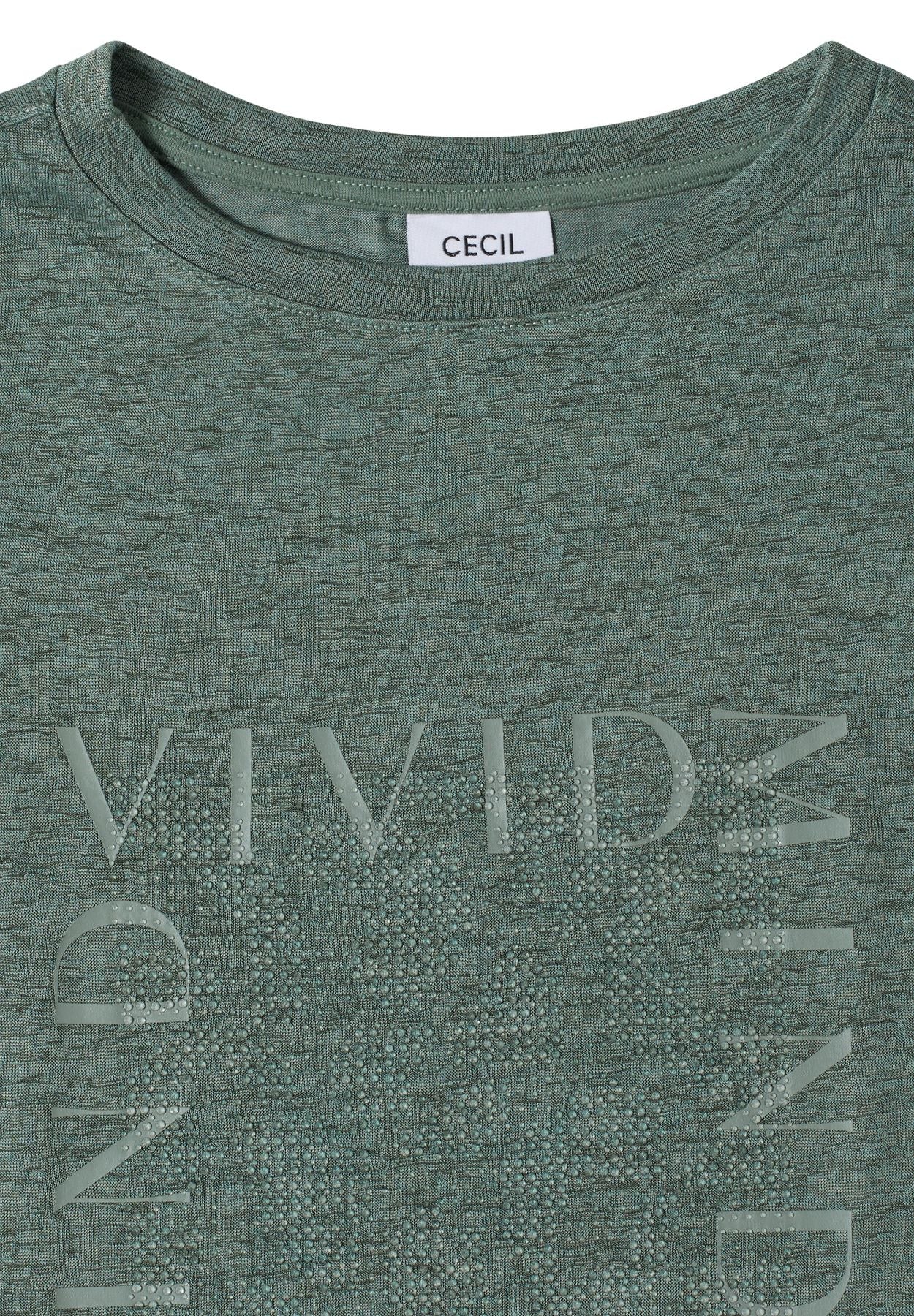 T-Shirt in Leinen-Optik mit Print
