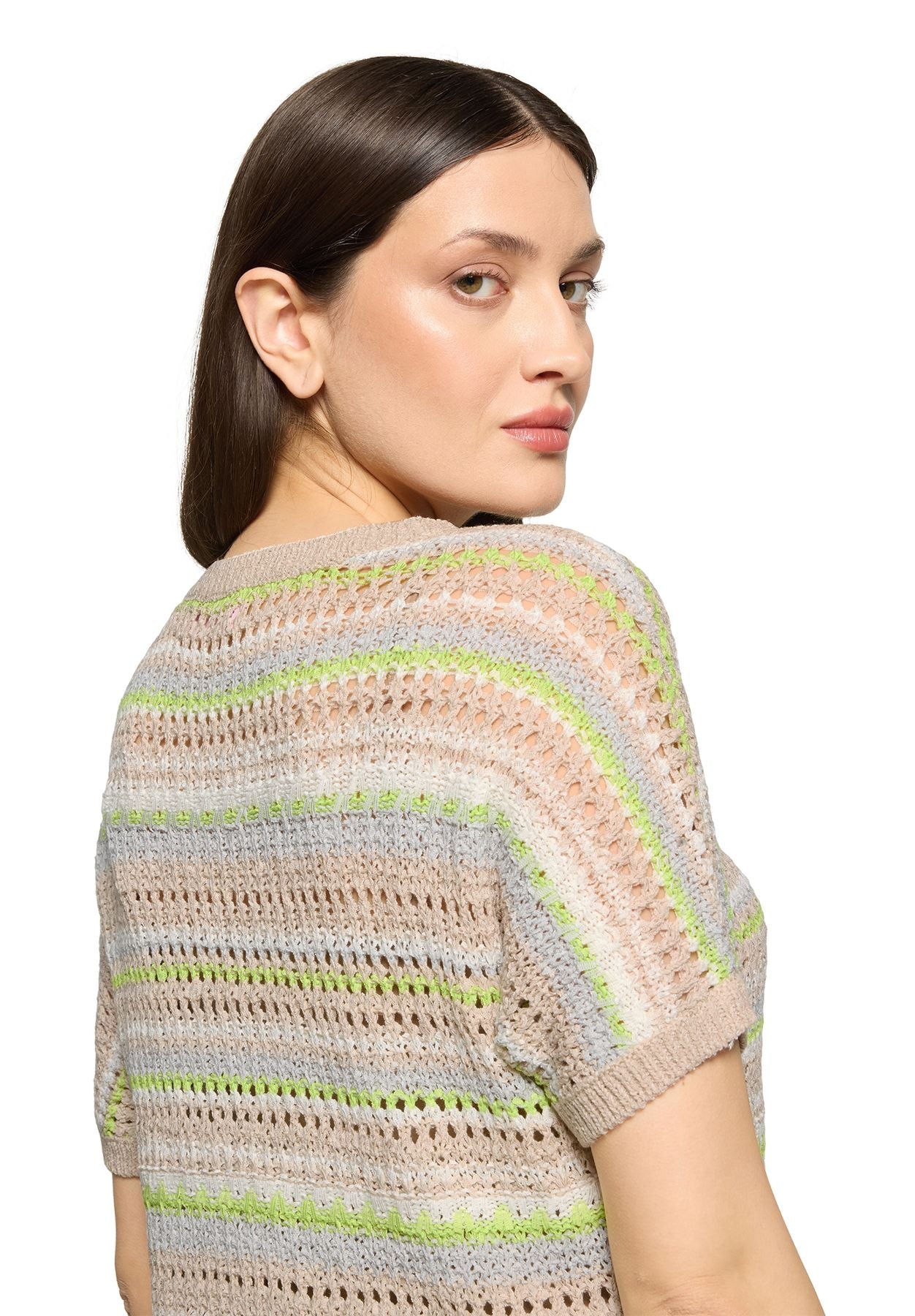 Lochstrick-Pullover