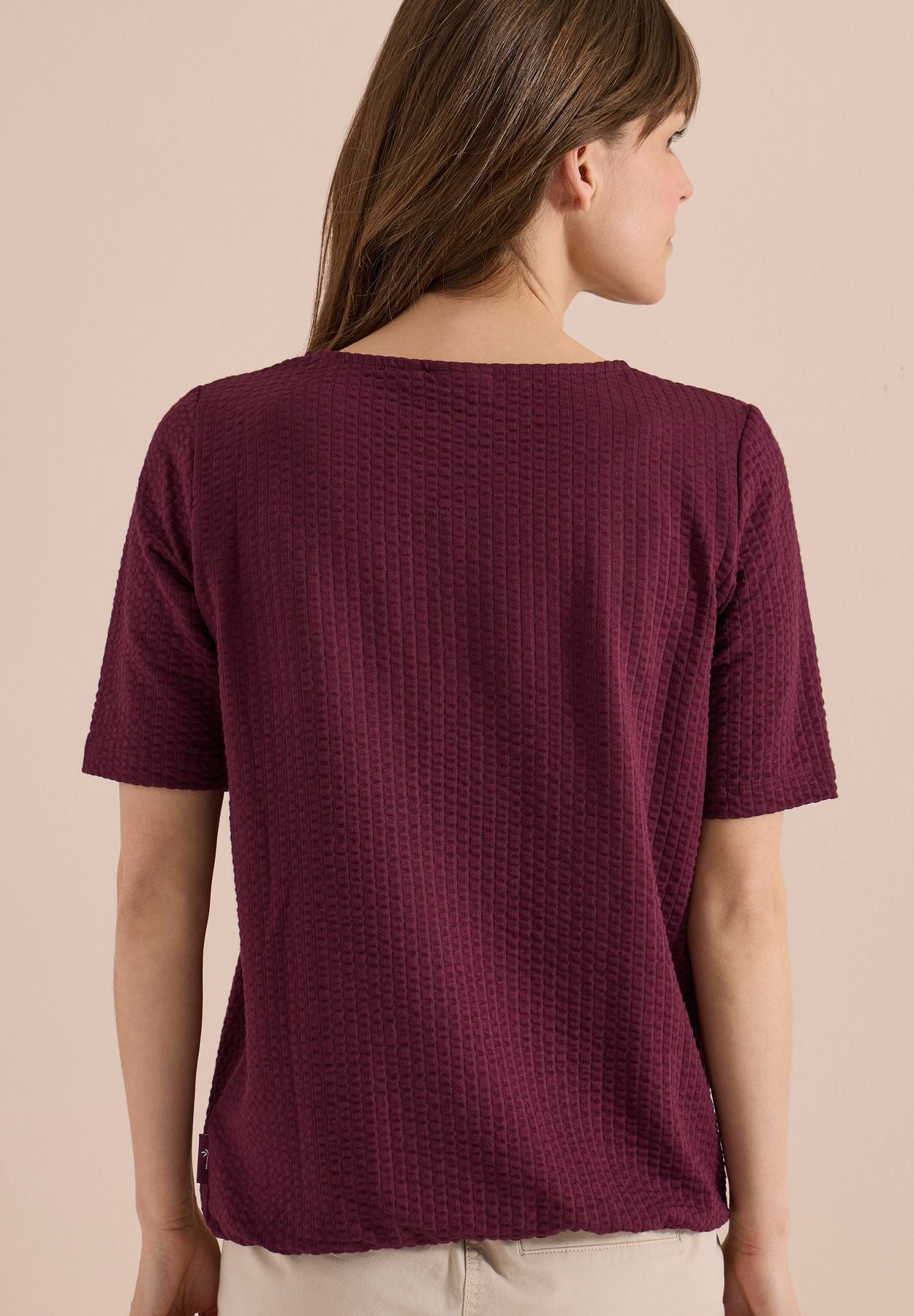 T-Shirt in Seersucker-Qualität