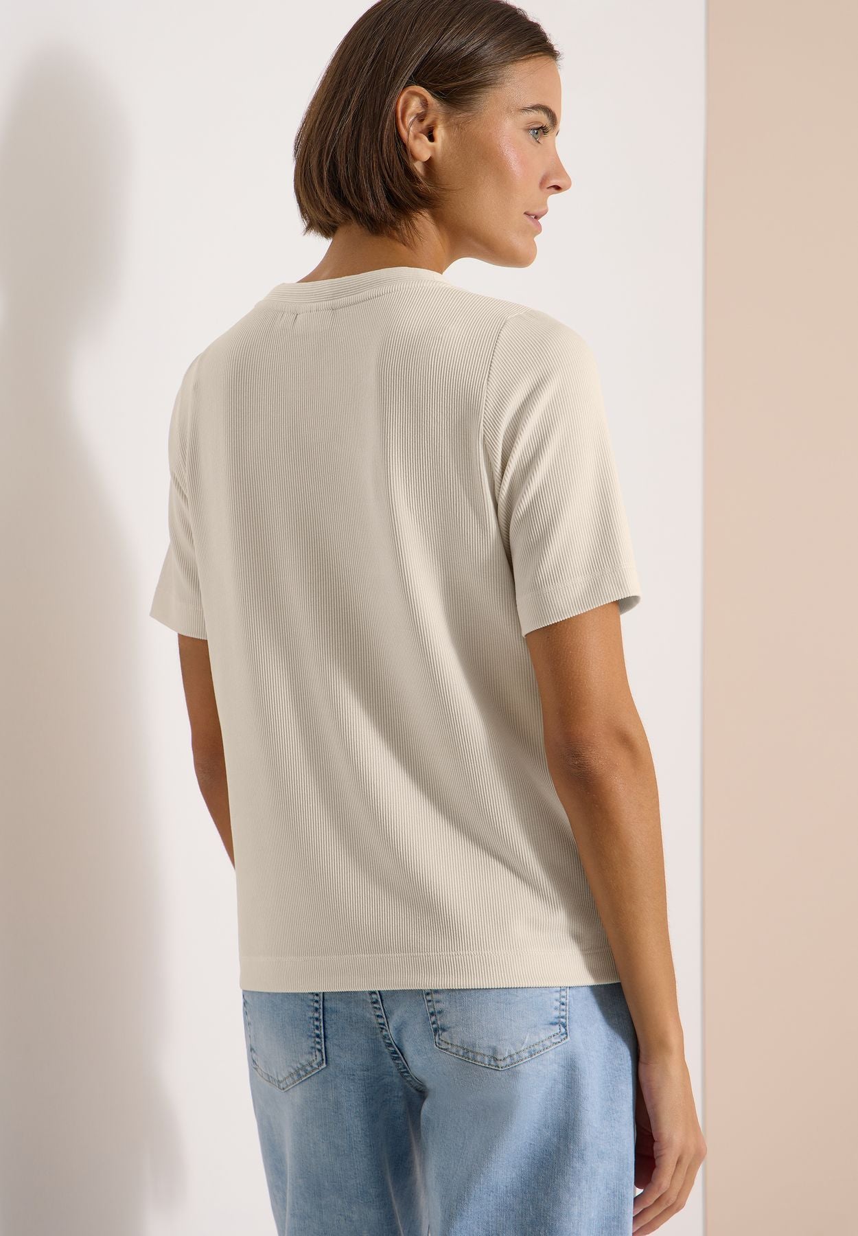 T-Shirt mit V-Neck und Streifen