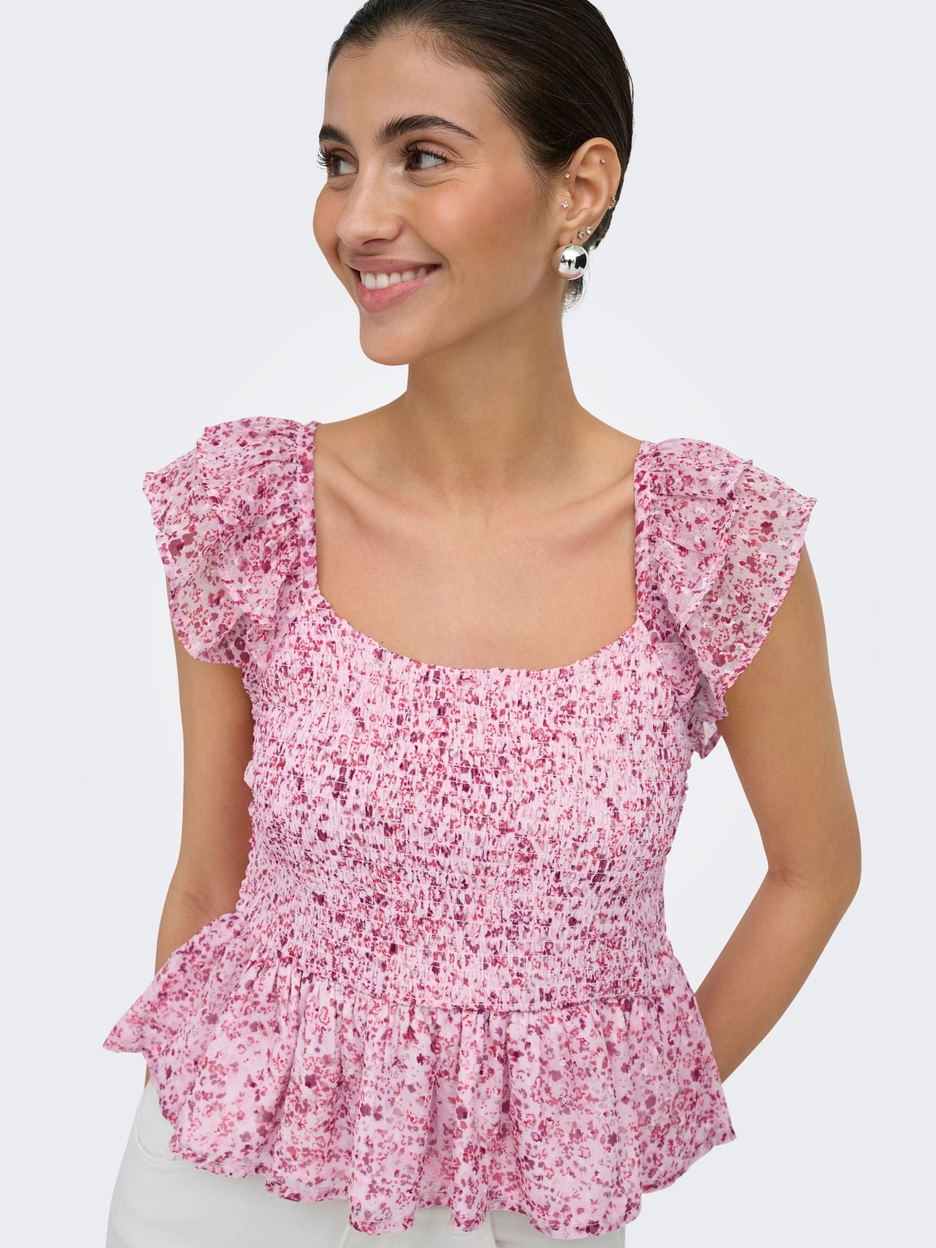 ONLELIZA SS SMOCK TOP WVN CS