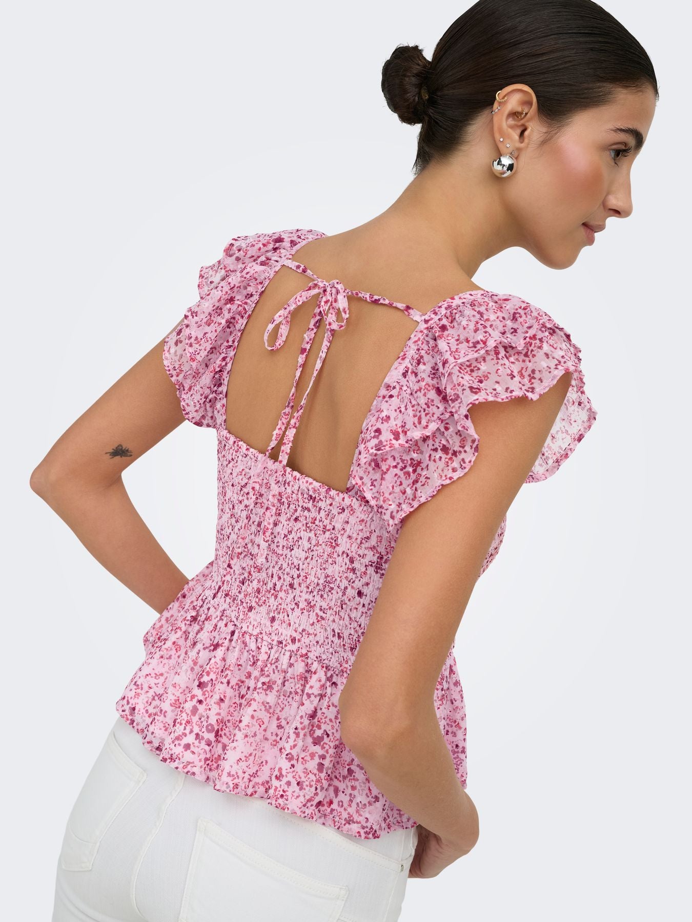 ONLELIZA SS SMOCK TOP WVN CS