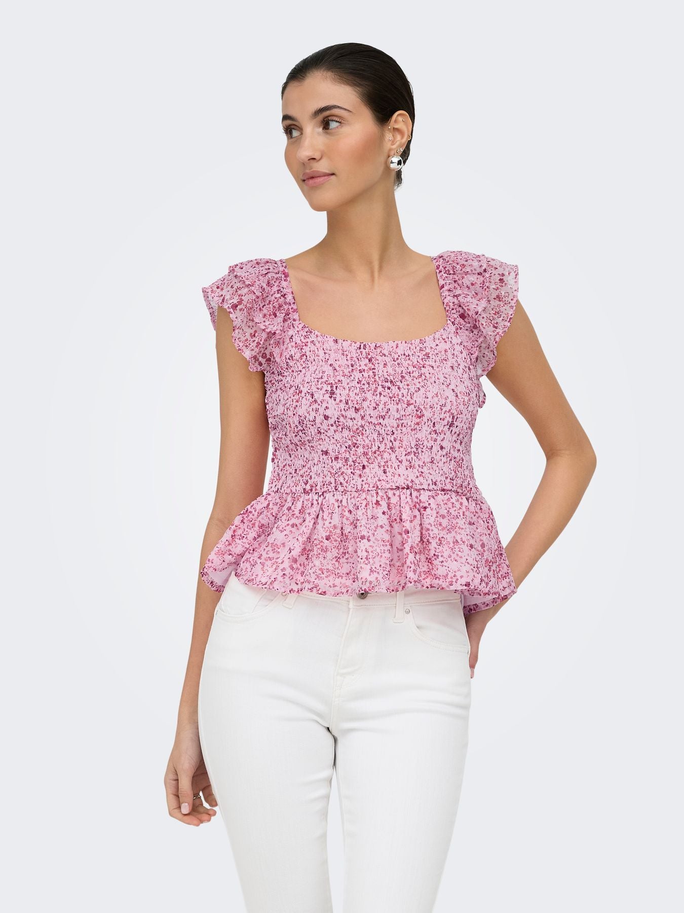ONLELIZA SS SMOCK TOP WVN CS