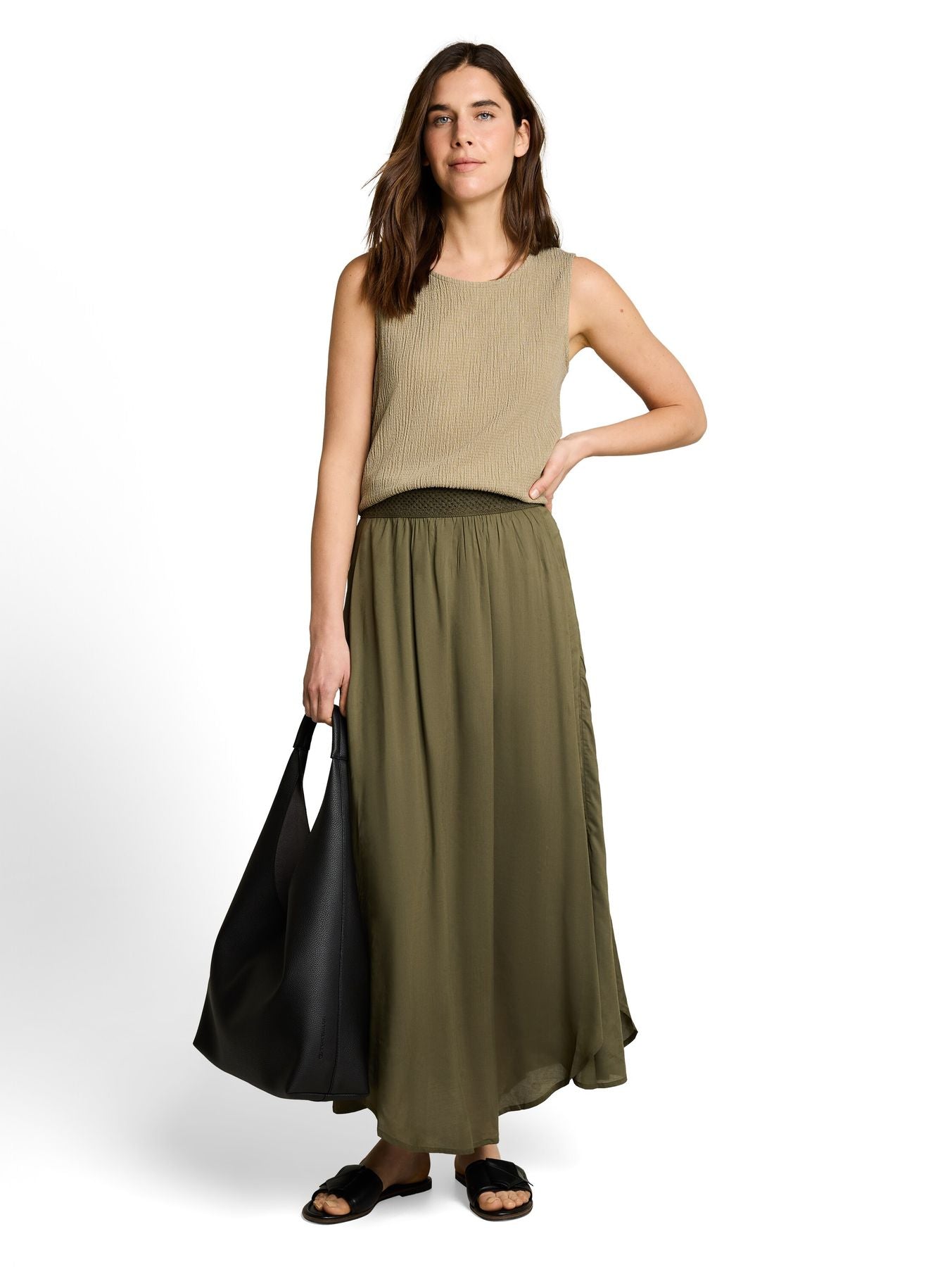 Crinkle Top mit Seitenschlitzen