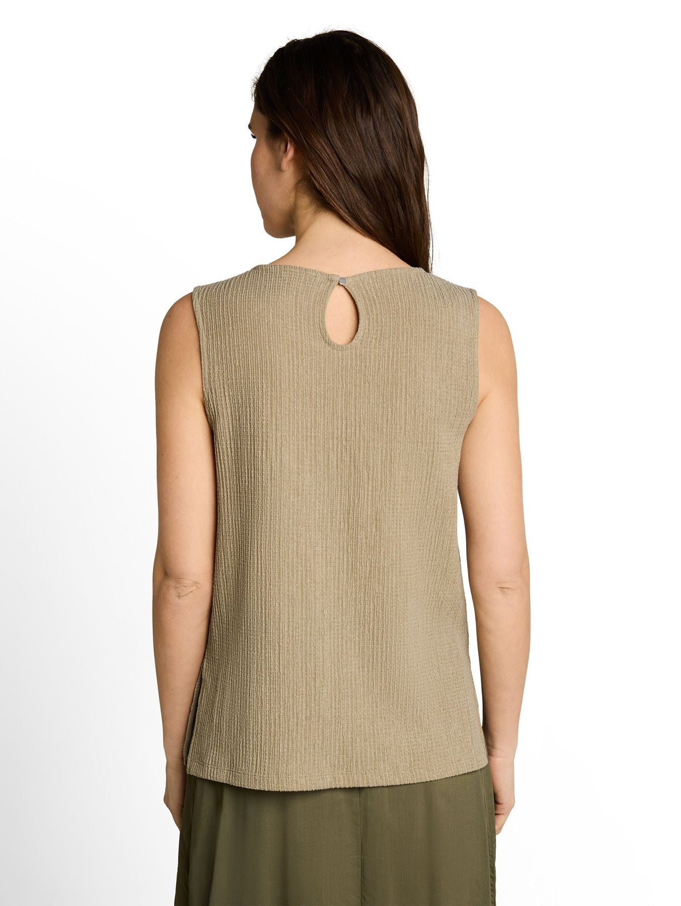 Crinkle Top mit Seitenschlitzen