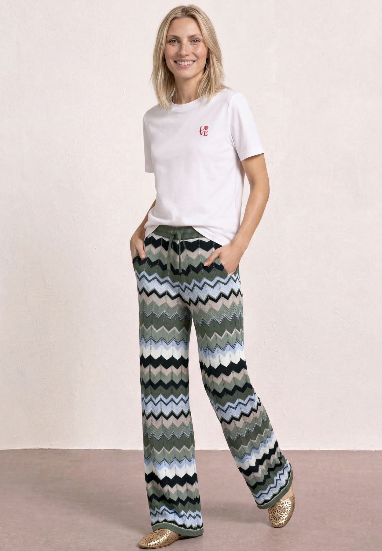 multicolor zig-zag pants