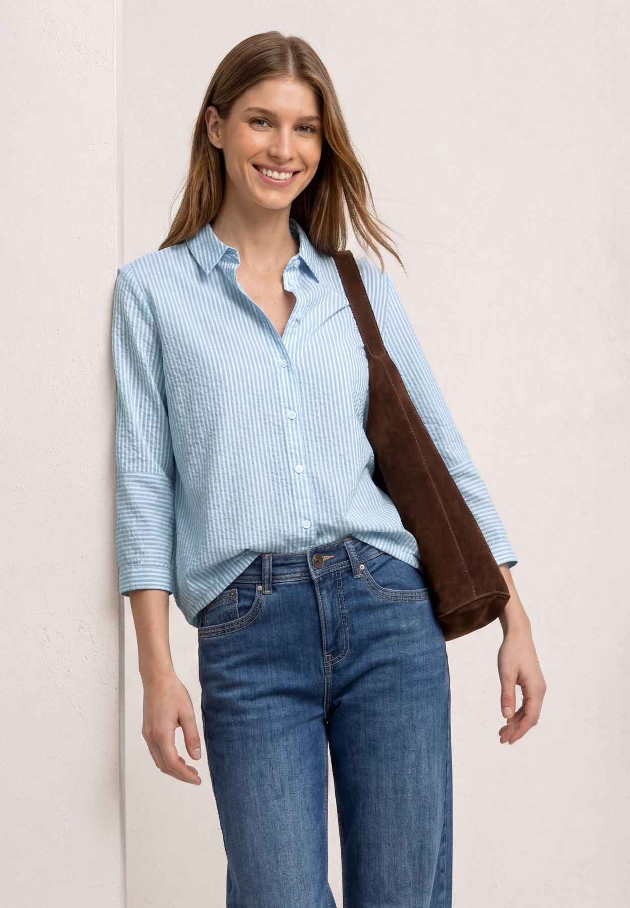 Hemdbluse in Seersucker-Qualität