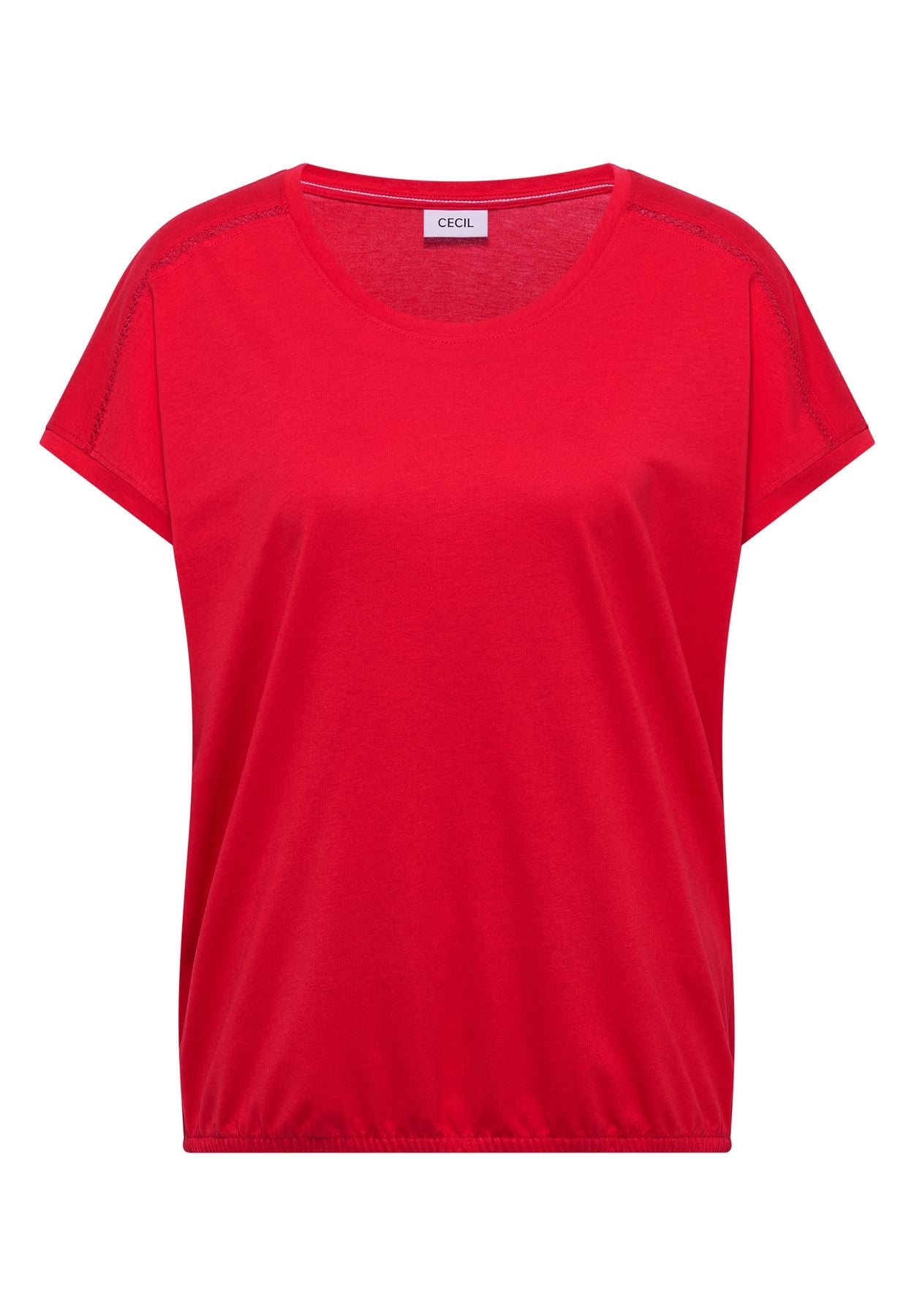 T-Shirt mit V-Neck und Spitzendetail