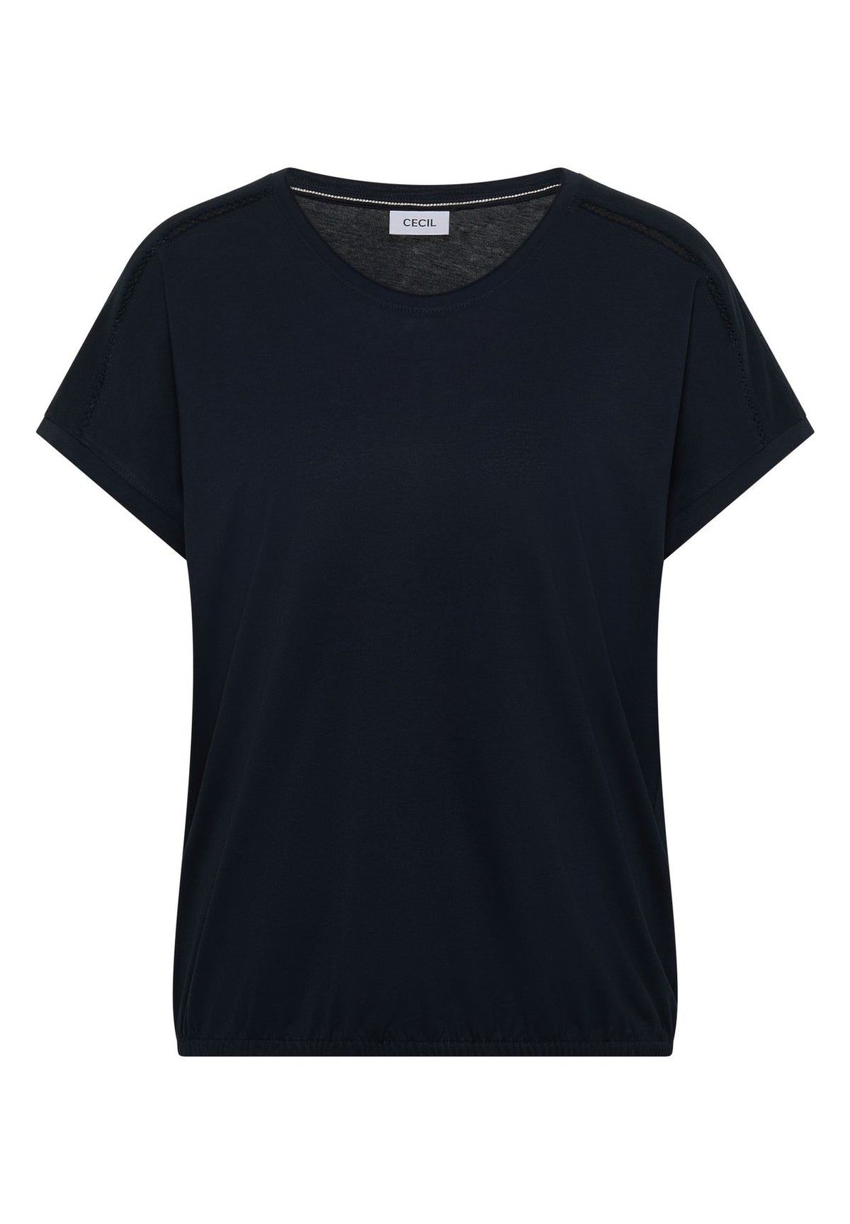 T-Shirt mit V-Neck und Spitzendetail