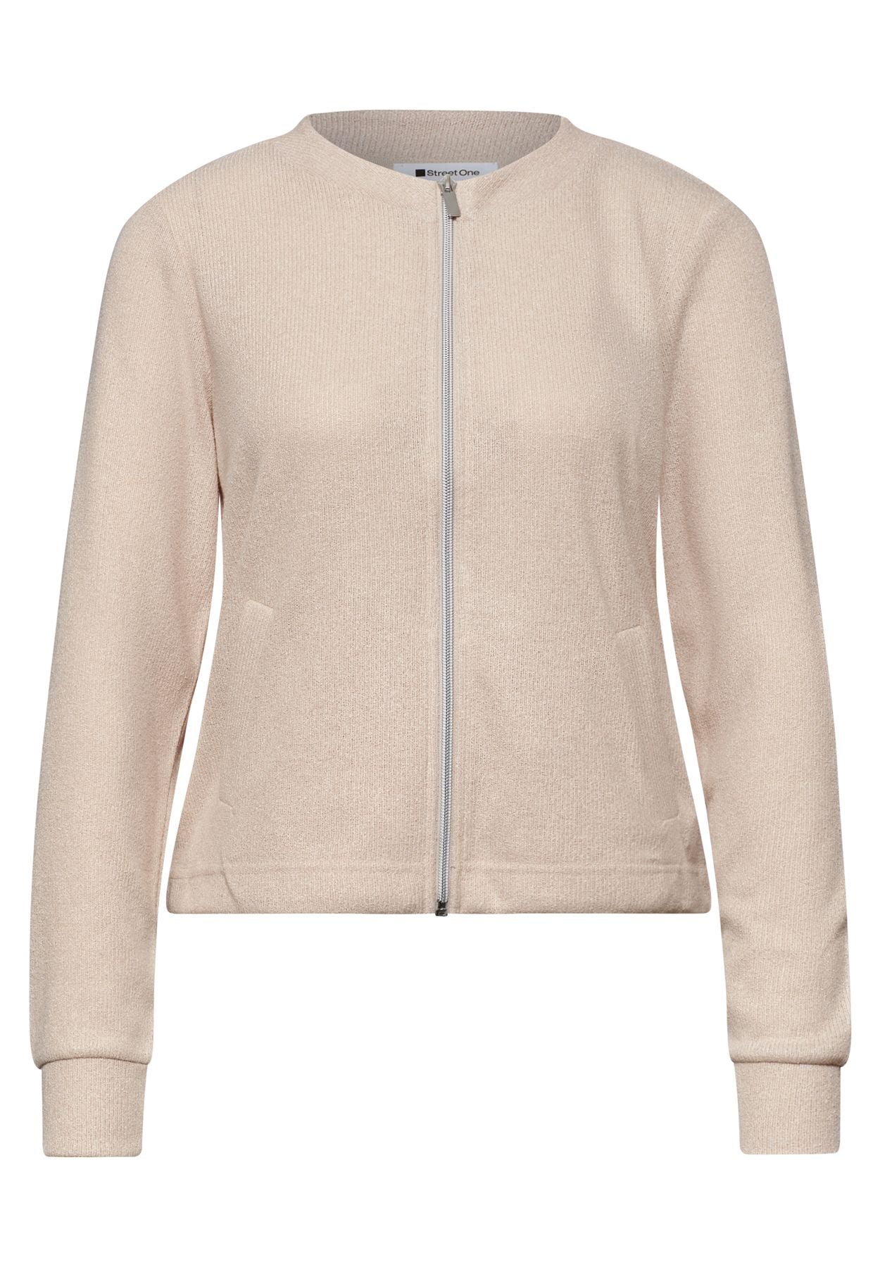 Langarm Jacke im Strick-Look mit Zipper