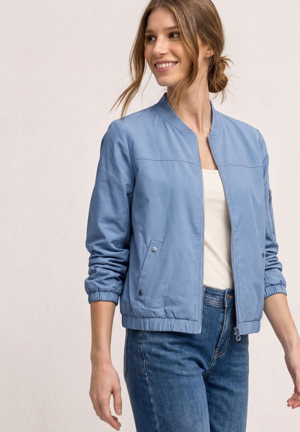 Blouson mit Rundhals und Zipper