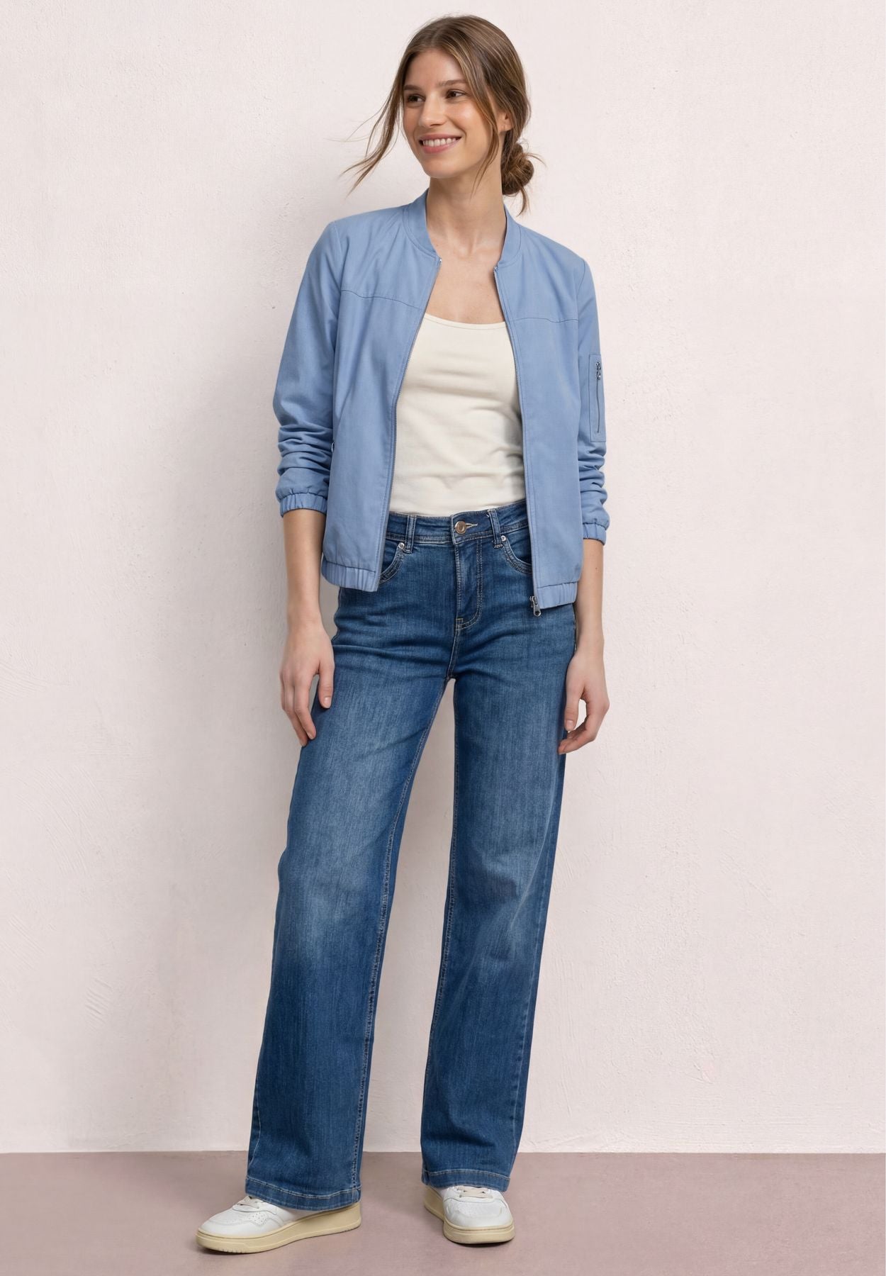 Blouson mit Rundhals und Zipper