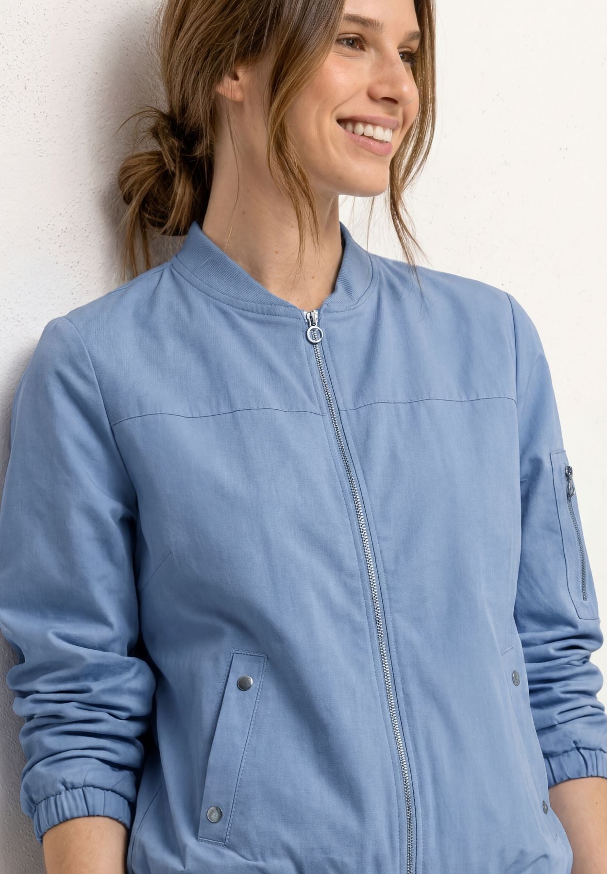 Blouson mit Rundhals und Zipper