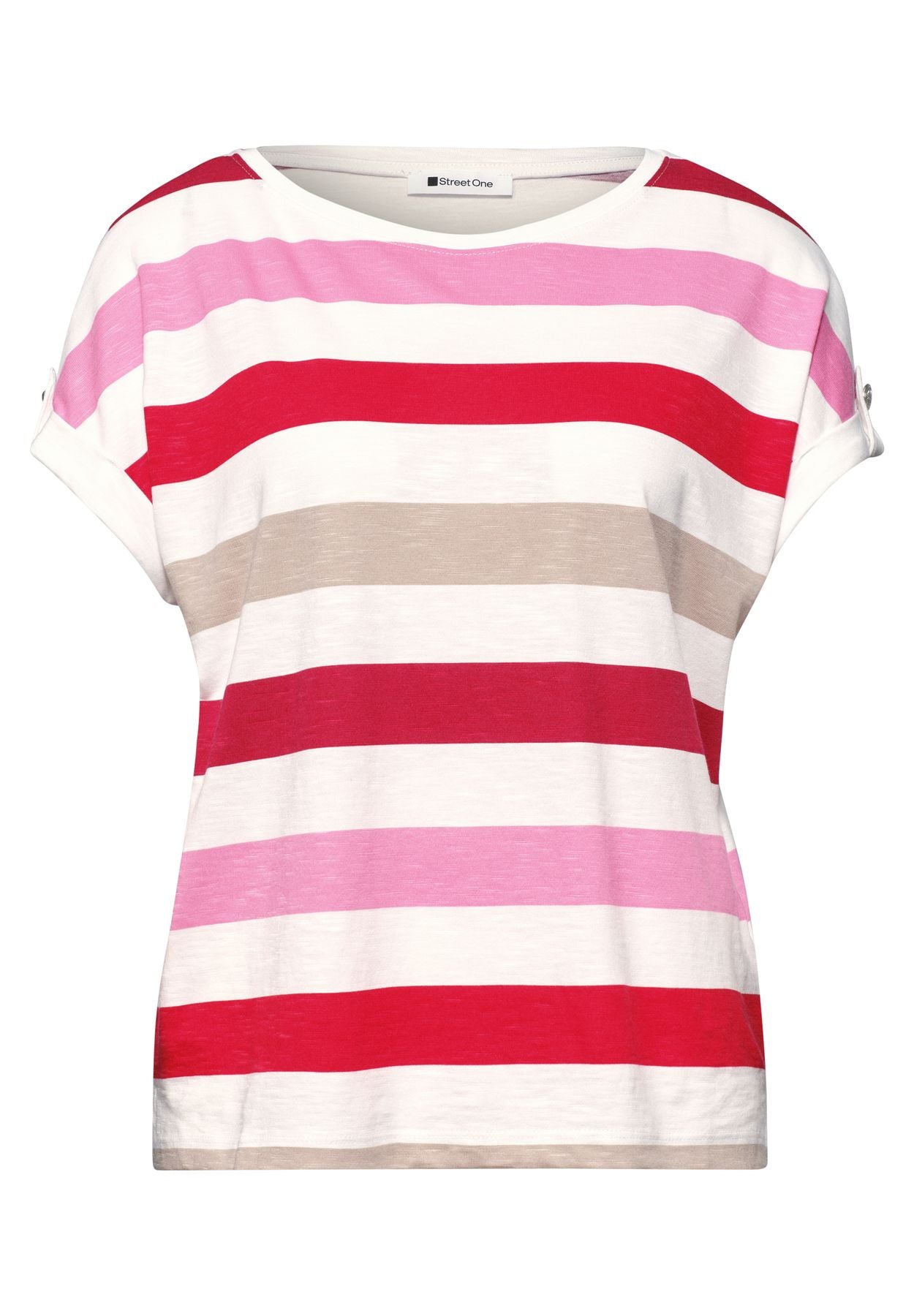 T-Shirt mit Rundhals und Knopfdetails