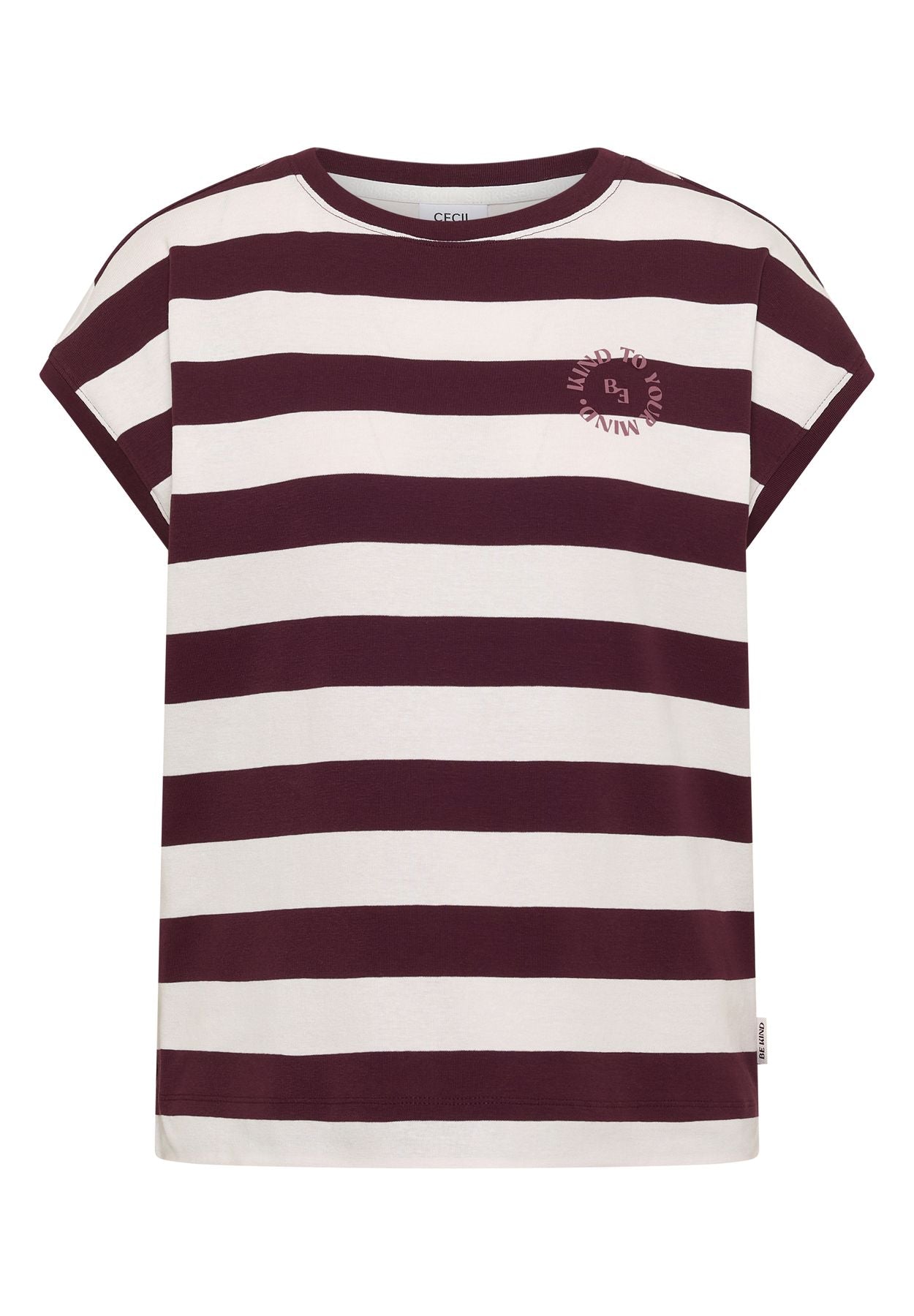 T-Shirt mit Streifen und Printdetail