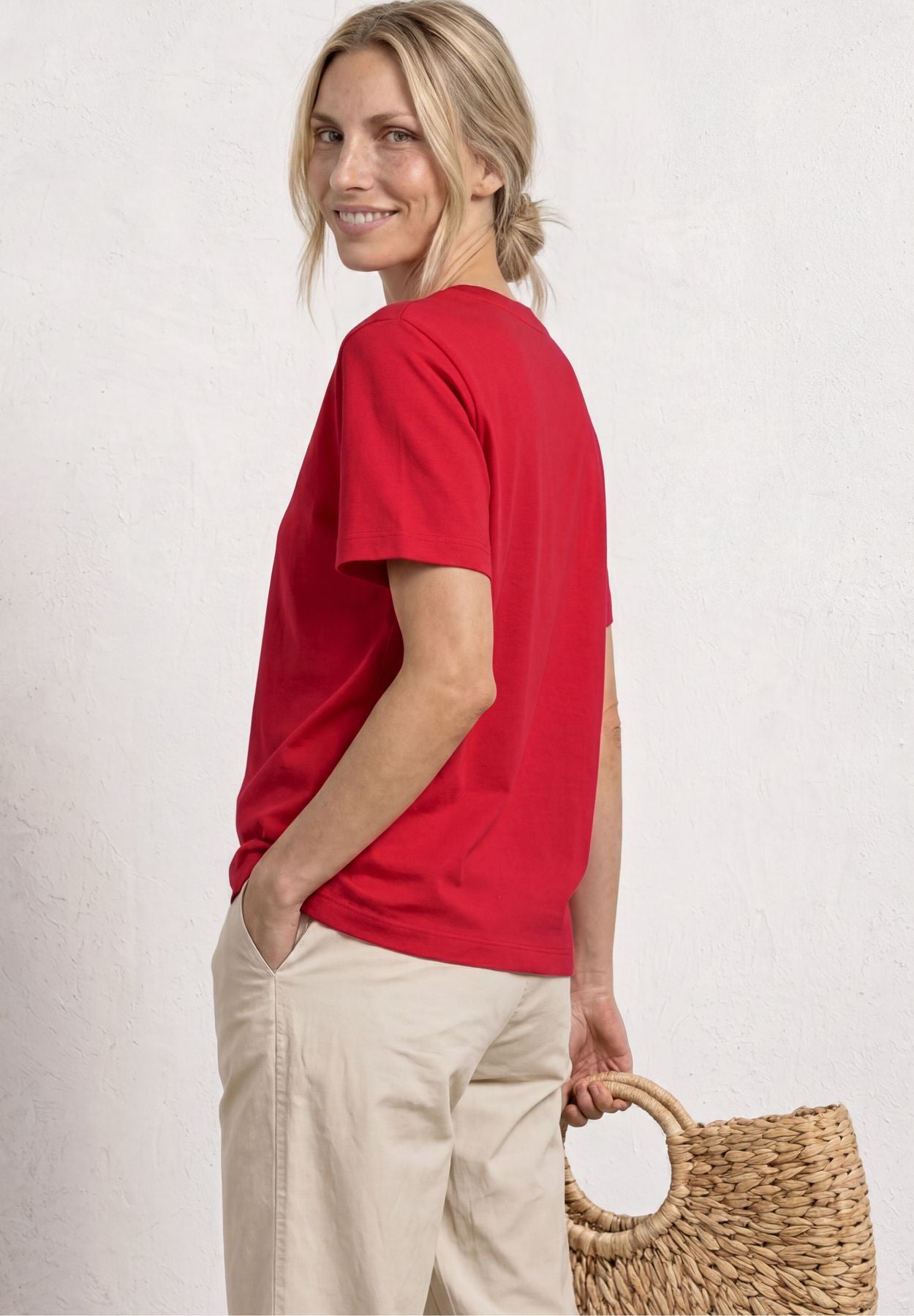 Basic T-Shirt im verkürzten Schnitt