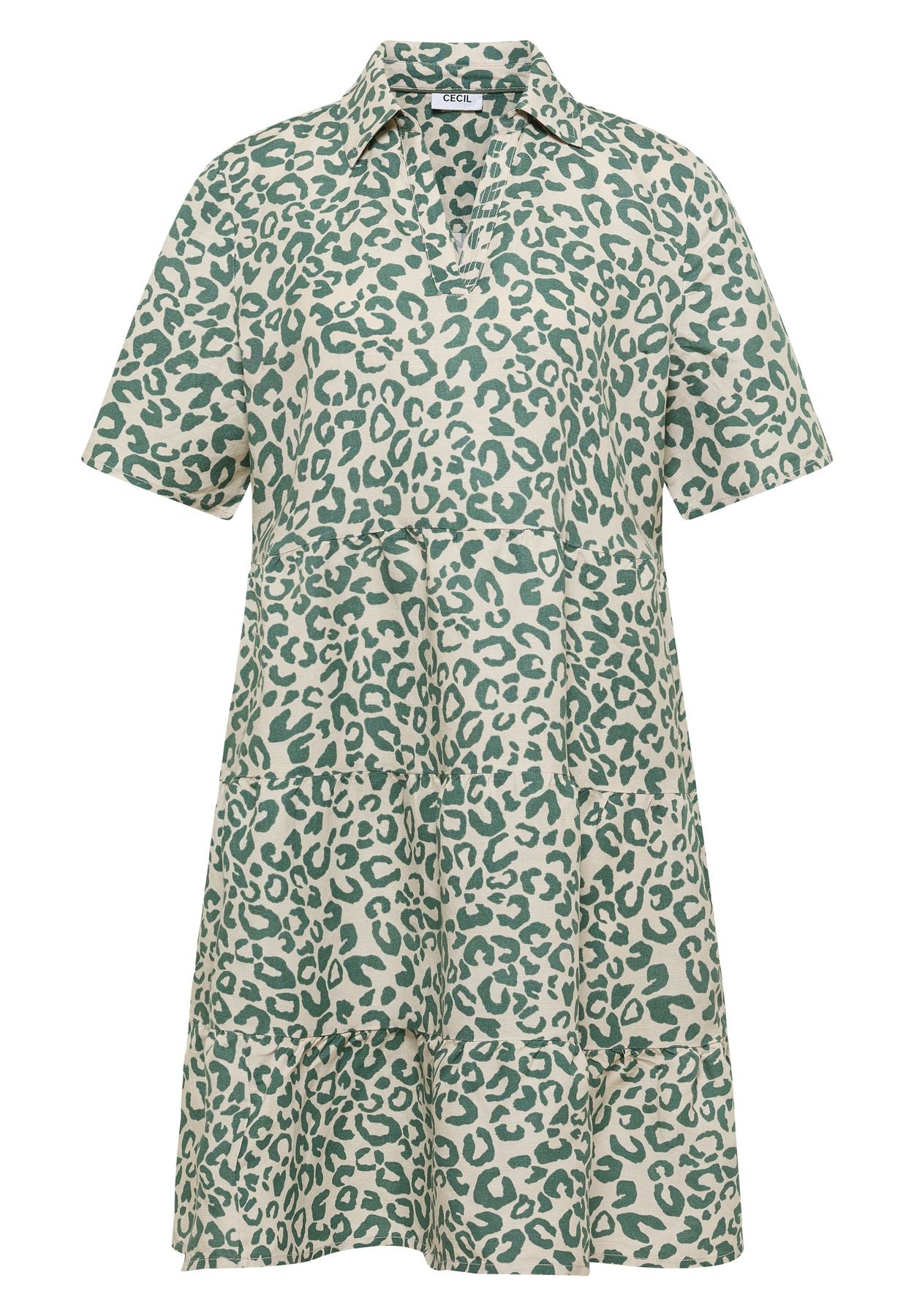 Knielanges Kleid aus Leinenmix mit Print