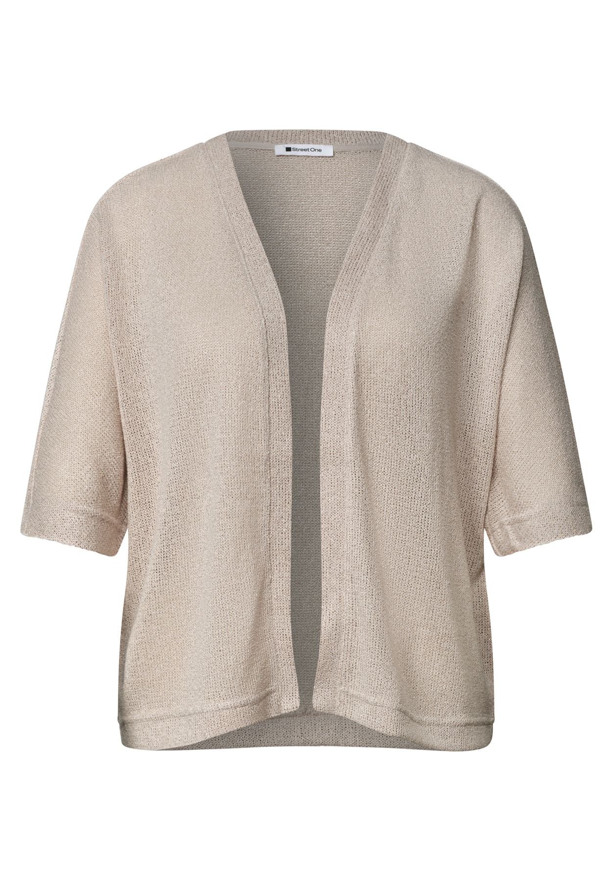 Kurzarm Jacke im Strick-Look mit Glitzer
