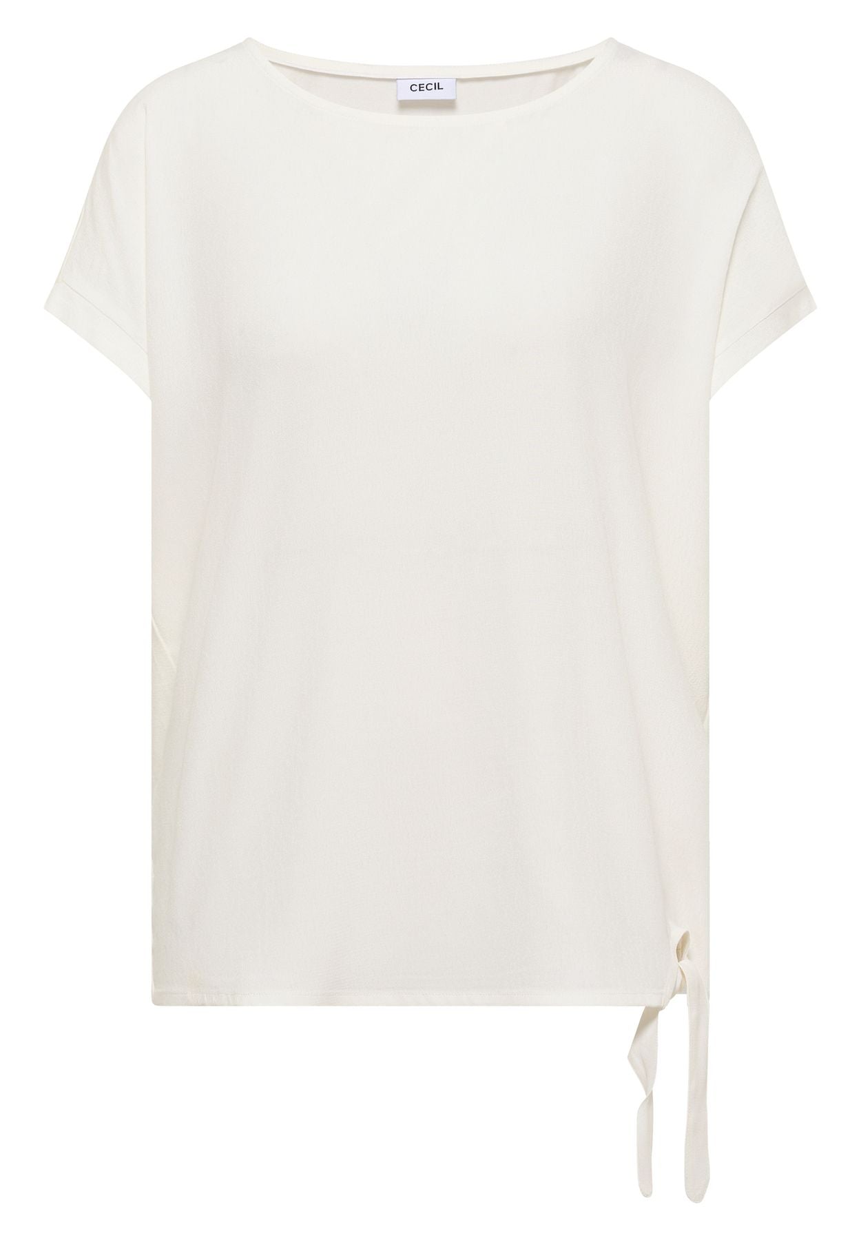 Bluse mit Rundhals und Knotendetail