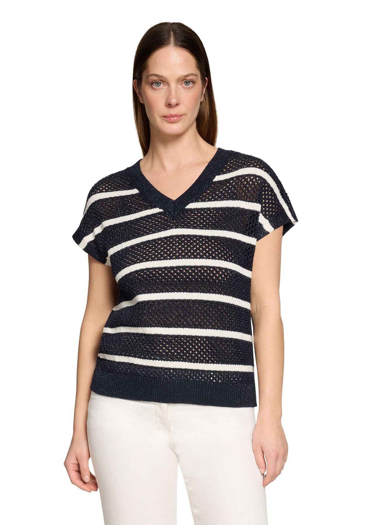 Lochstrick-Pullover