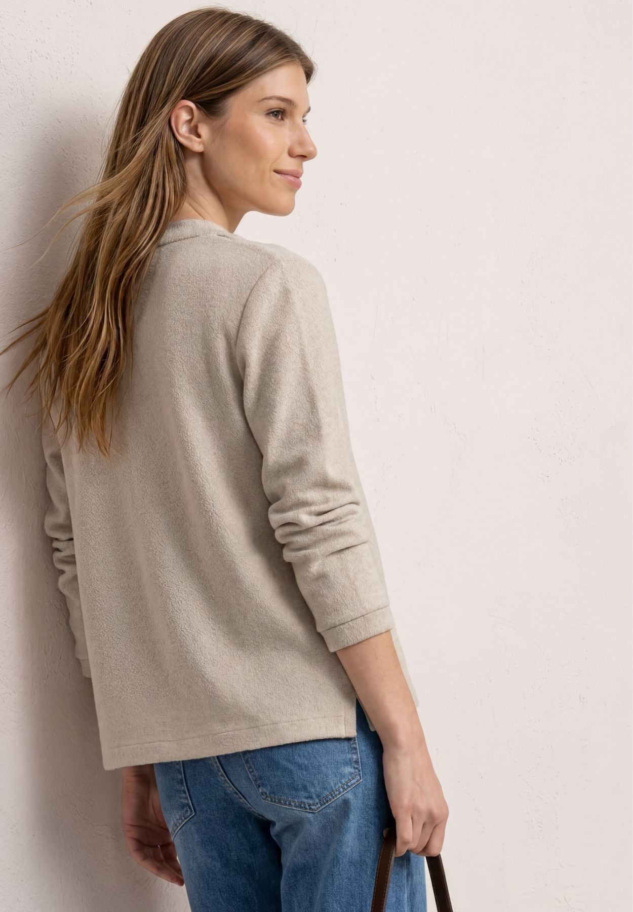 3/4-Arm Jacke in Strick-Optik