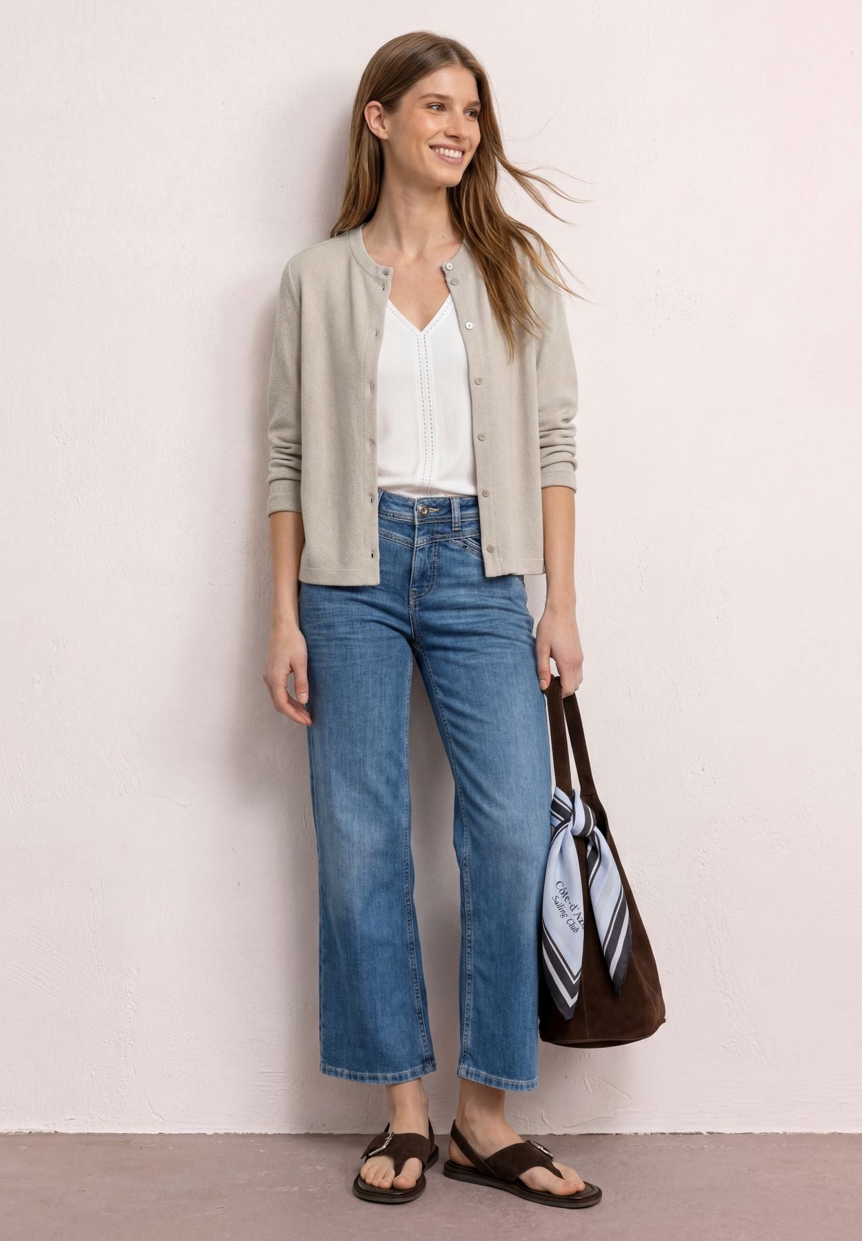 3/4-Arm Jacke in Strick-Optik
