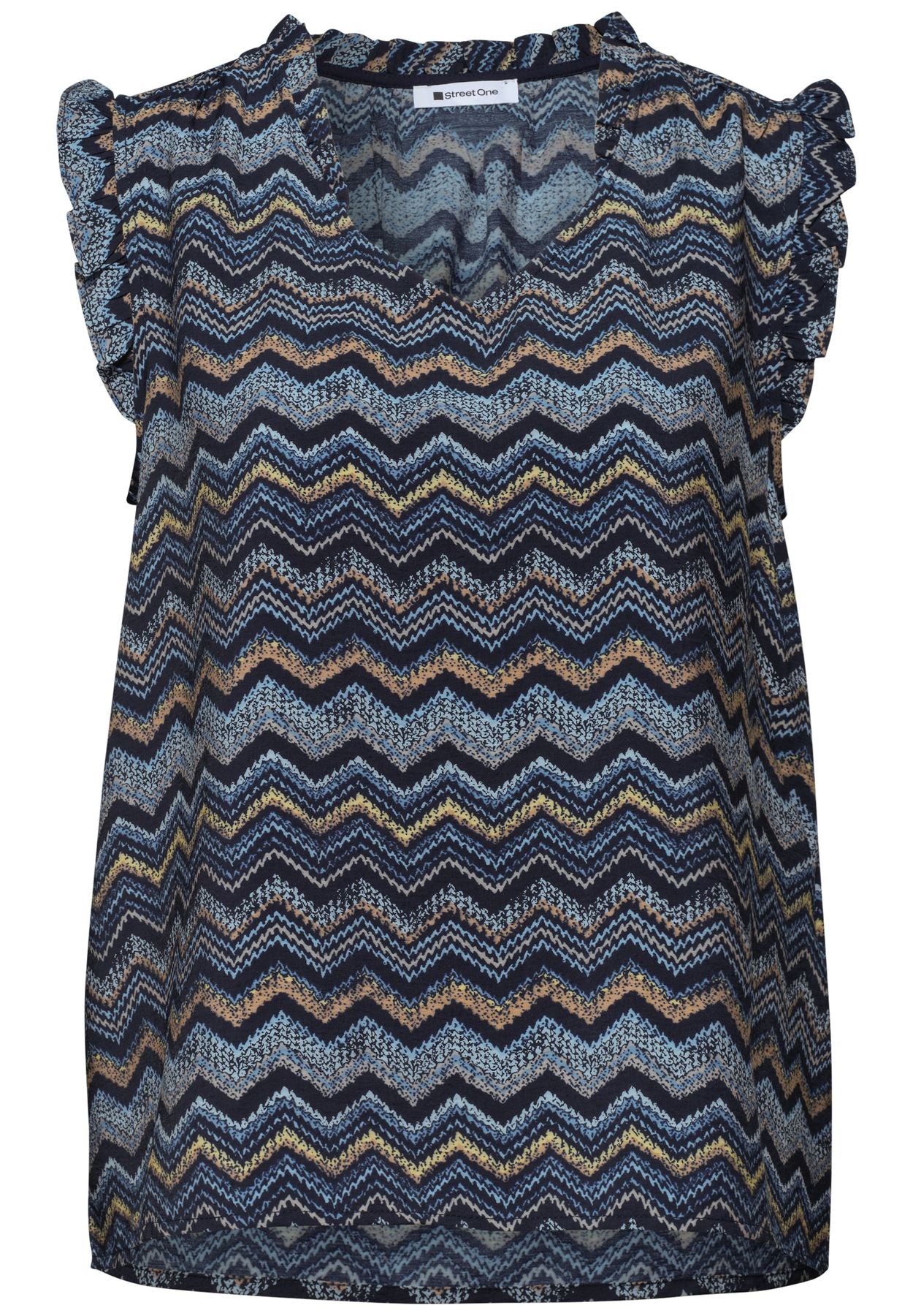 Blusentop mit V-Neck und Rüschen