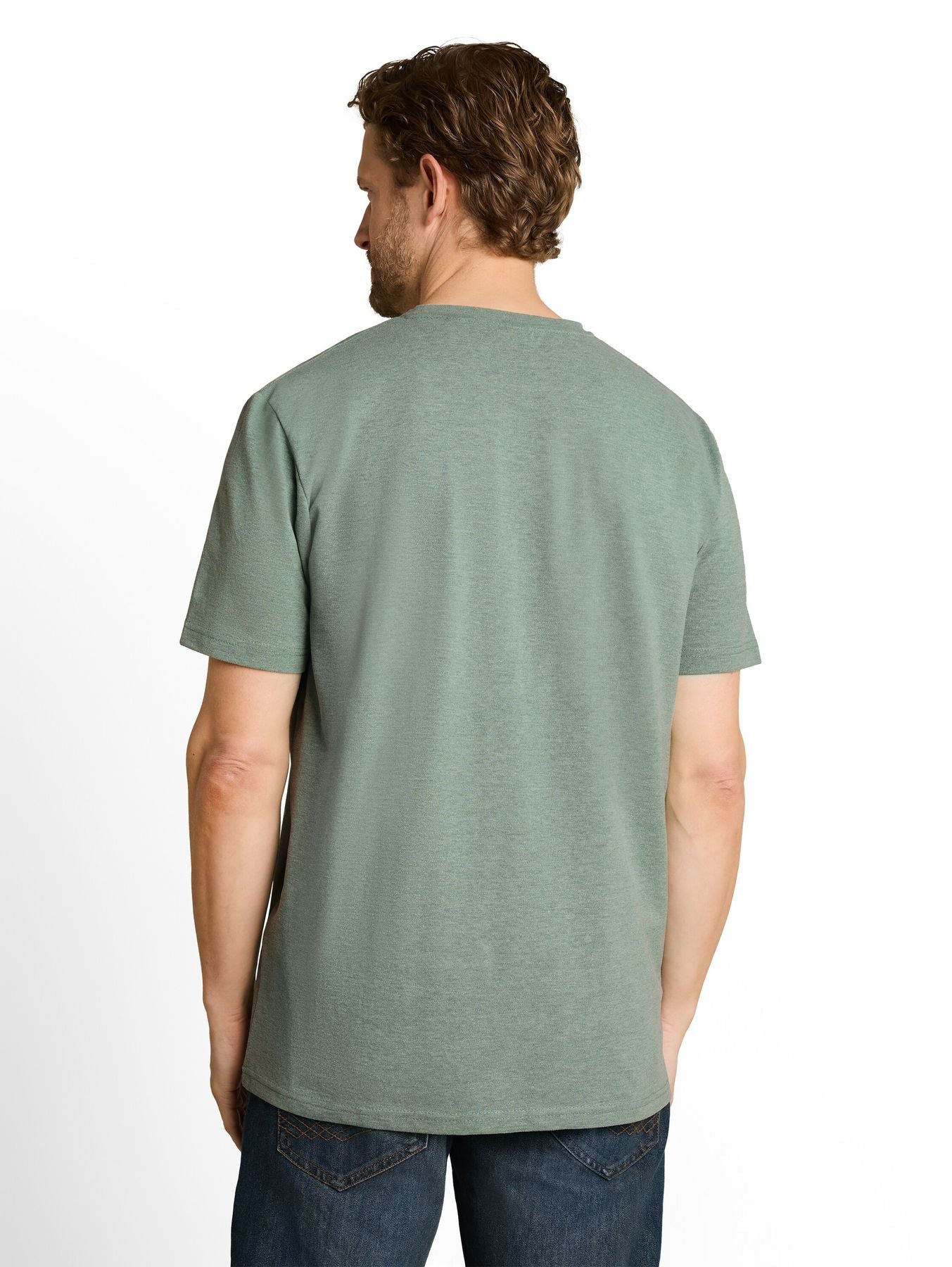 Piqué T-Shirt in Melange-Optik