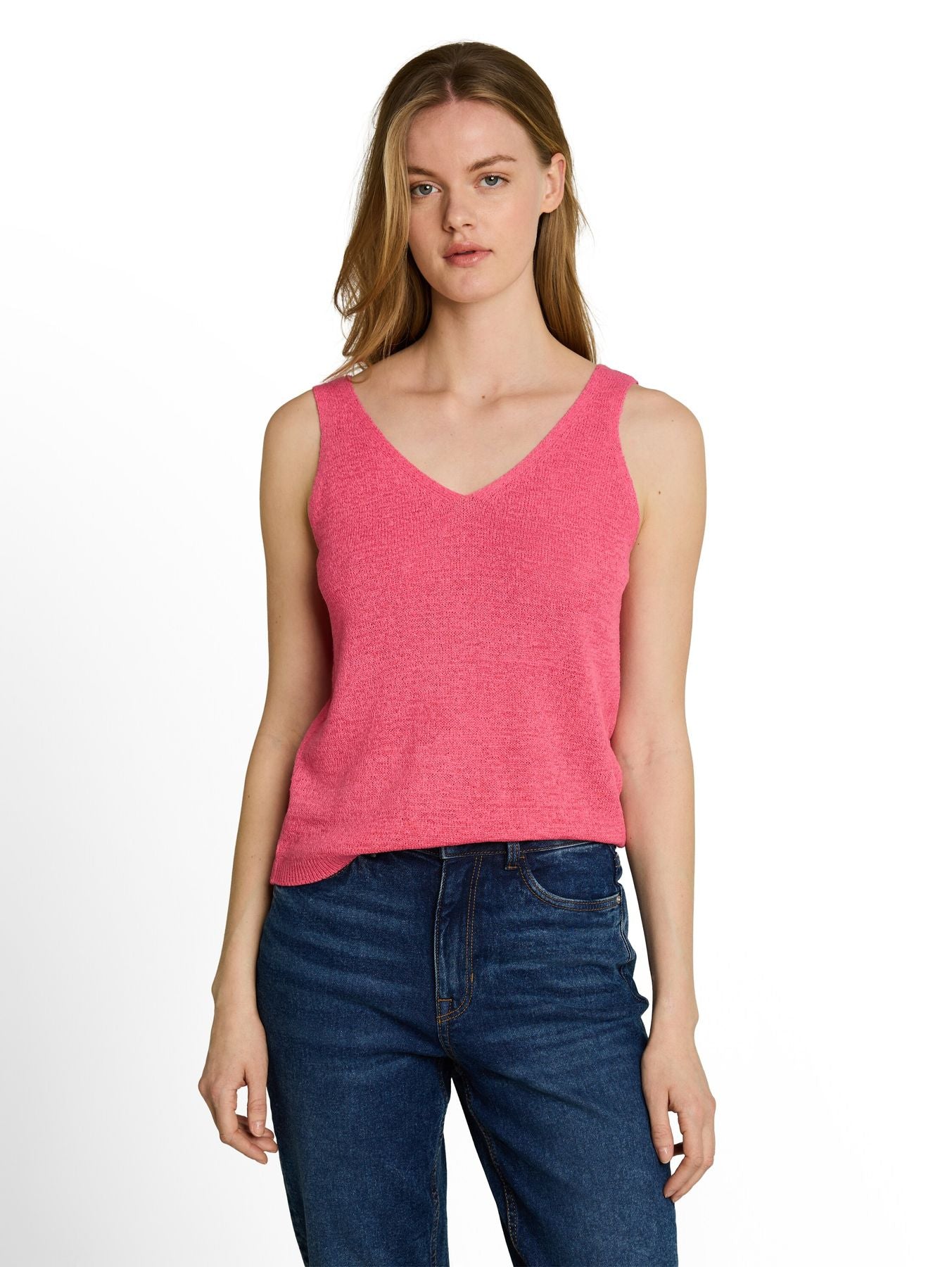 Relaxed Fit Stricktop mit V-Ausschnitt