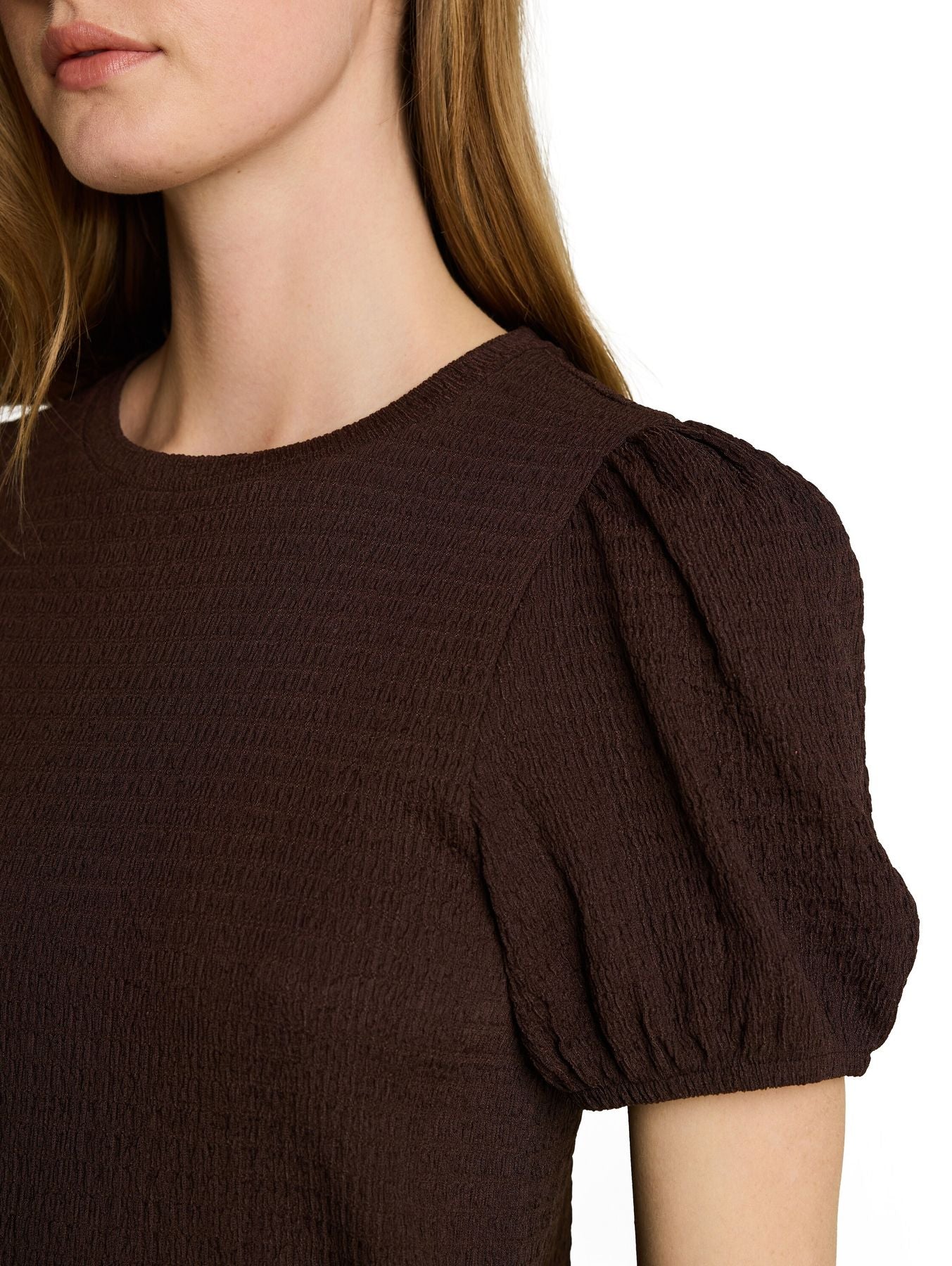 Crinkle T-Shirt mit Ballonärmeln