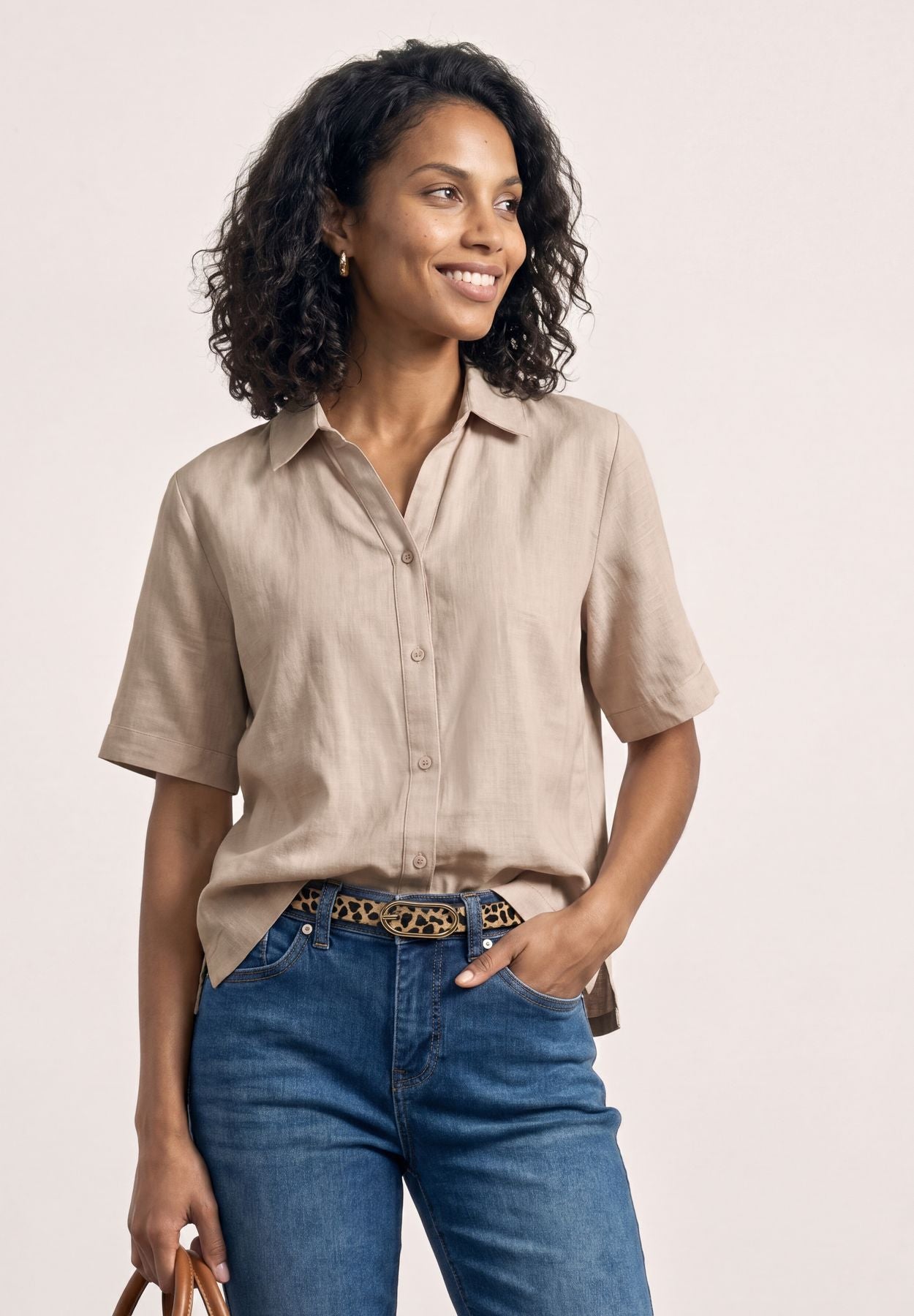 LTD QR buttoned shirtcollar bl