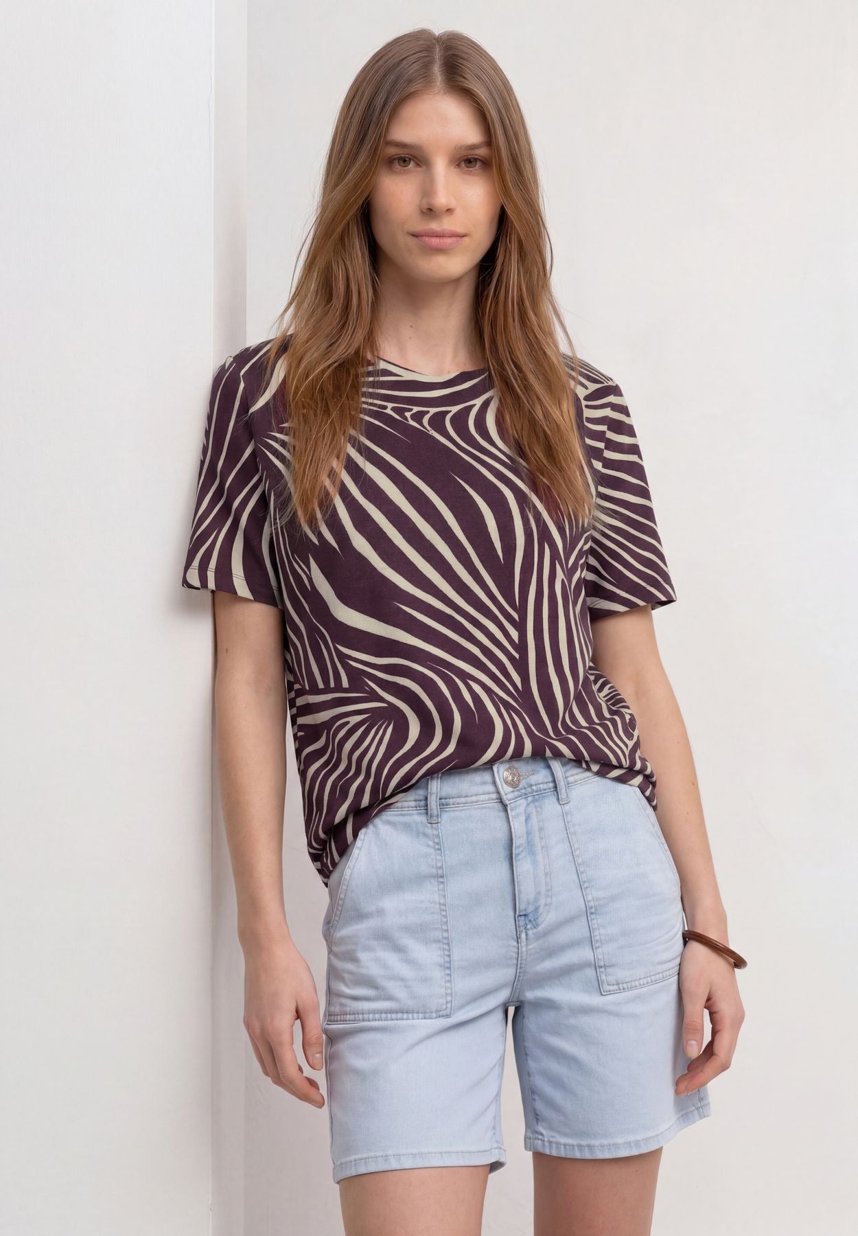 Kurzarm Shirt mit Rundhals und Print