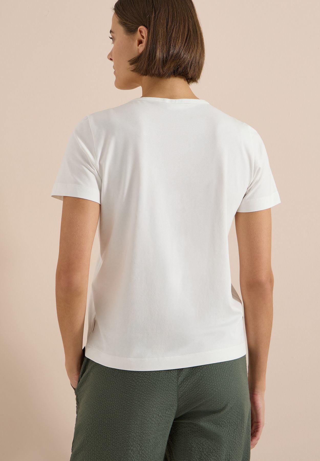 T-Shirt mit Rundhals und Glitzer-Wording