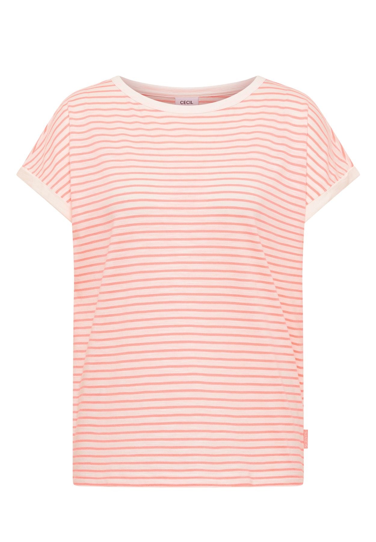 T-Shirt mit Boat Neck und Streifen