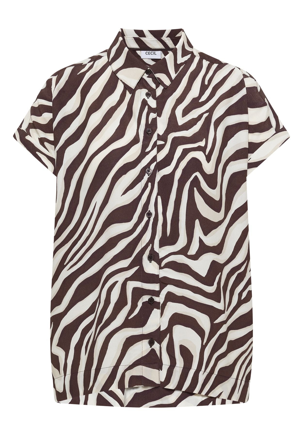 Kurzarm Hemdbluse mit Zebra-Print