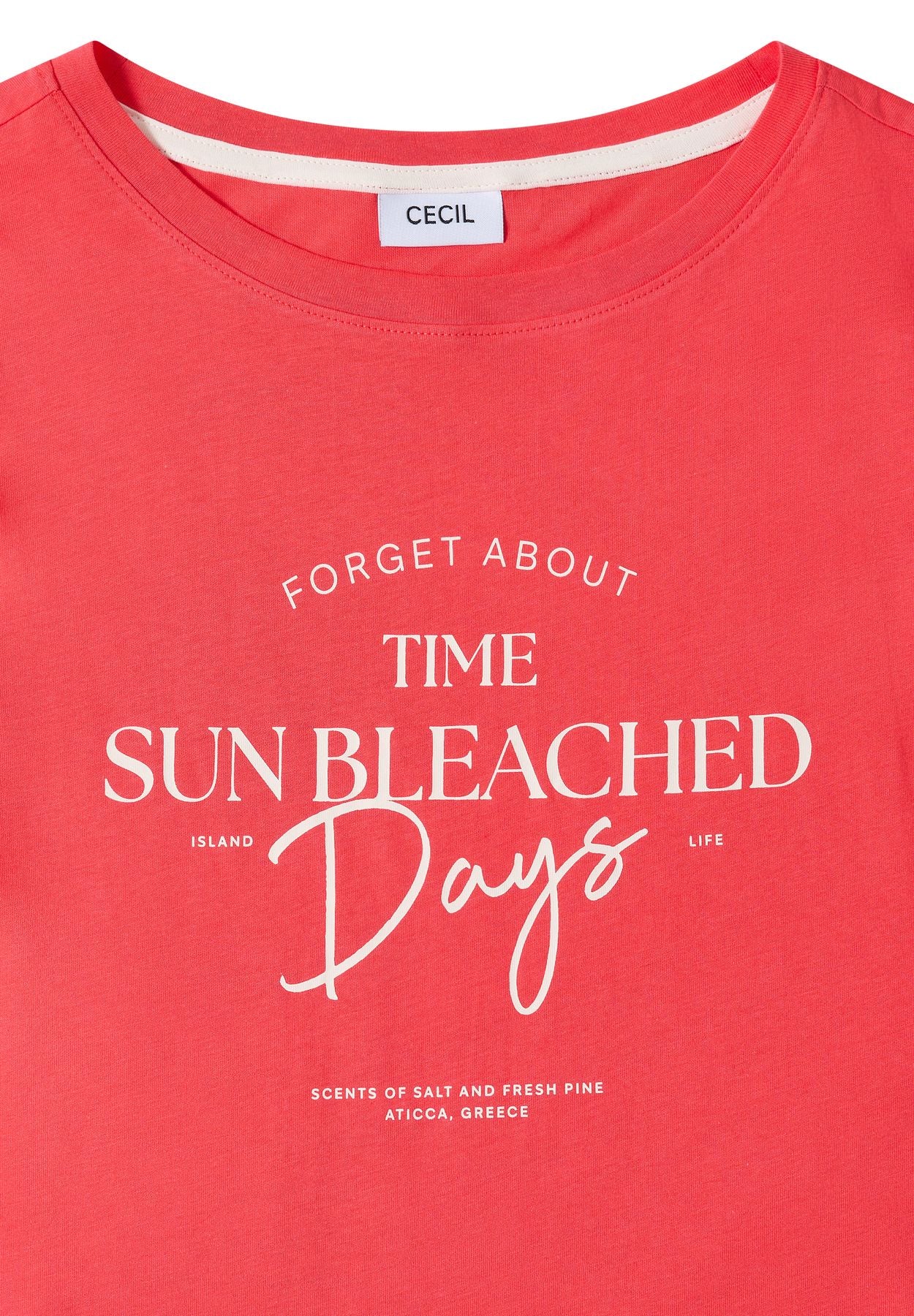 T-Shirt mit Boat Neck und Wording Artwork