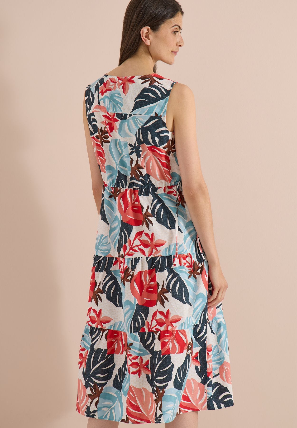 Midikleid mit V-Neck und Print