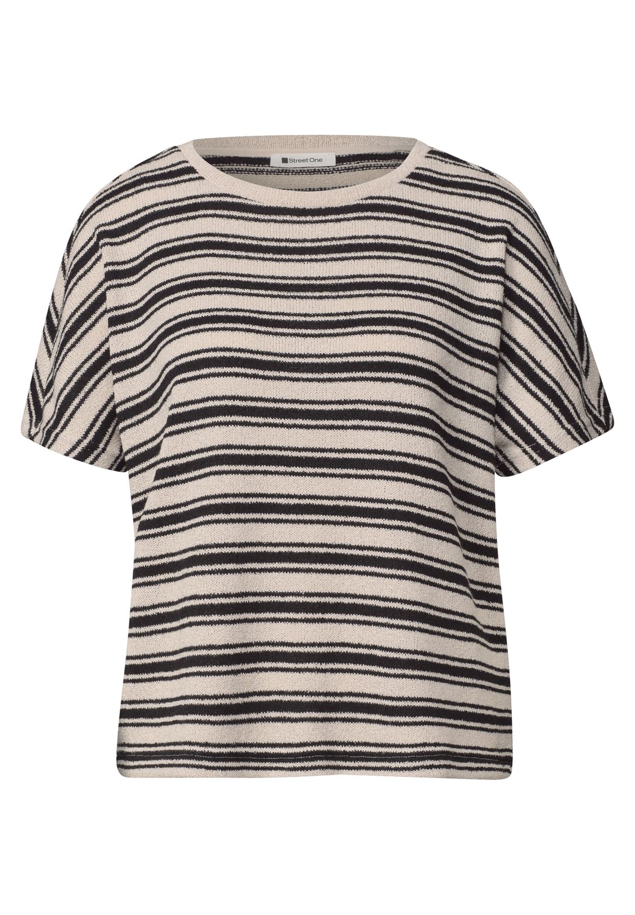 Shirt in Strick-Optik mit Rundhals