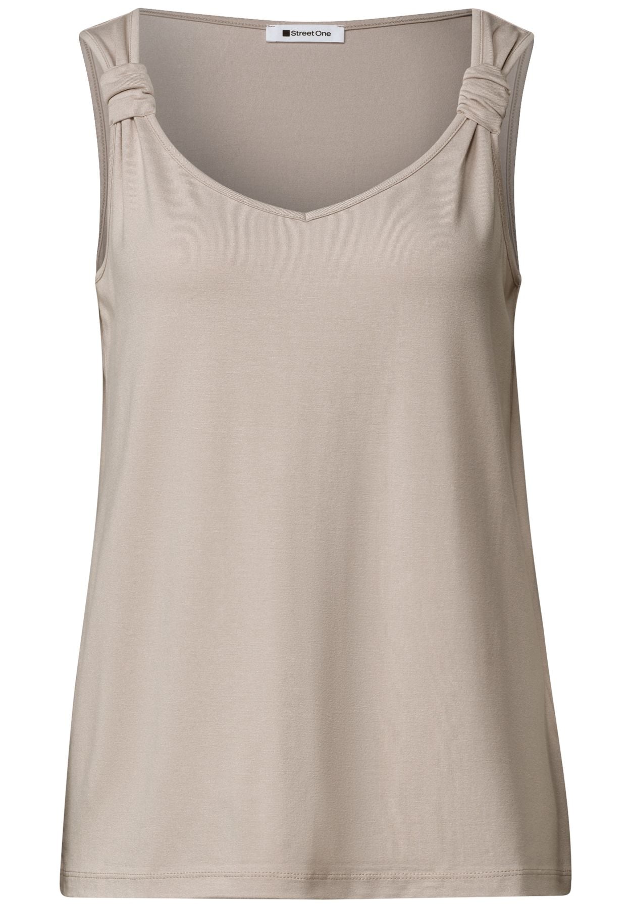 Top mit V-Neck und Knotendetail