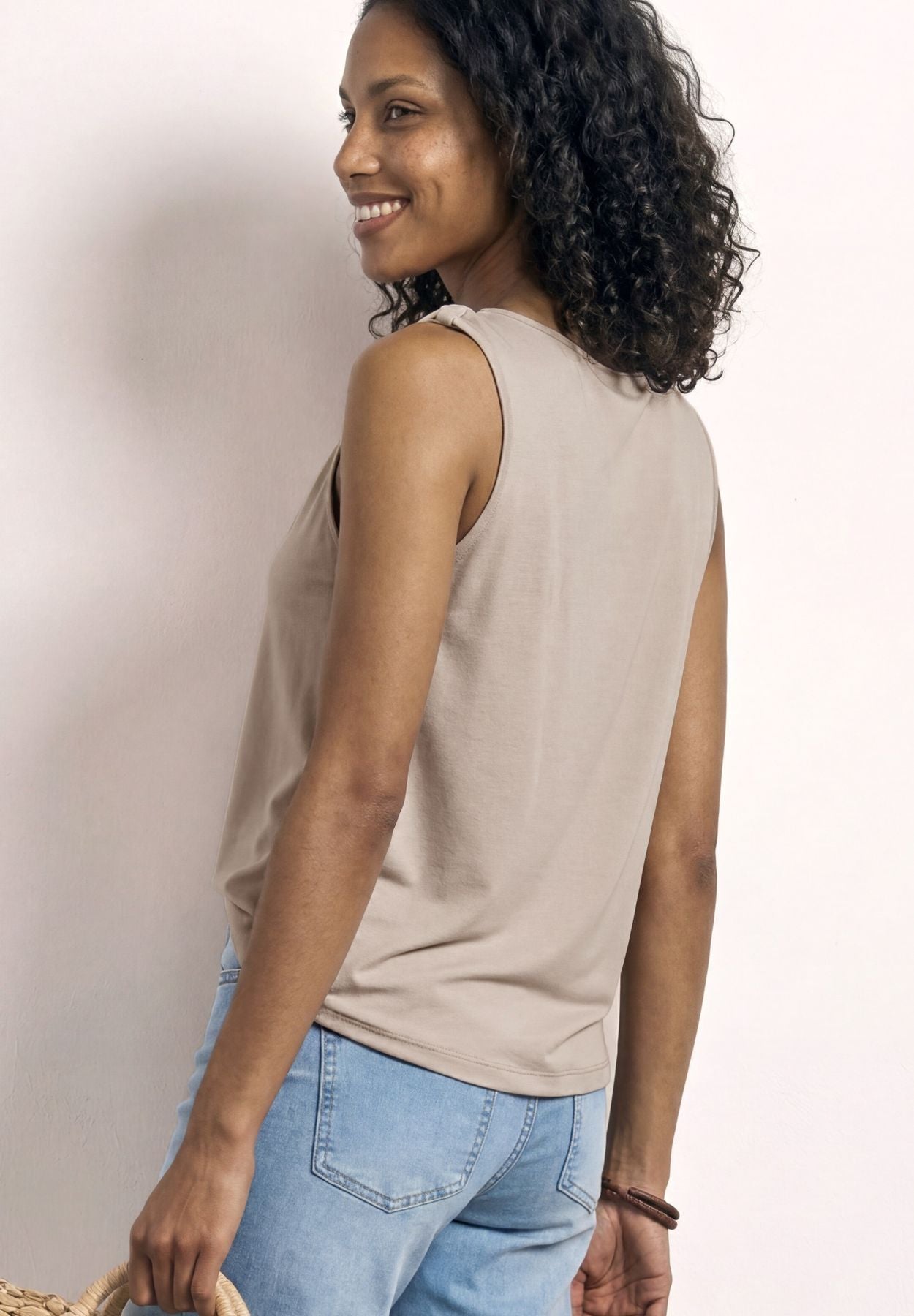 Top mit V-Neck und Knotendetail