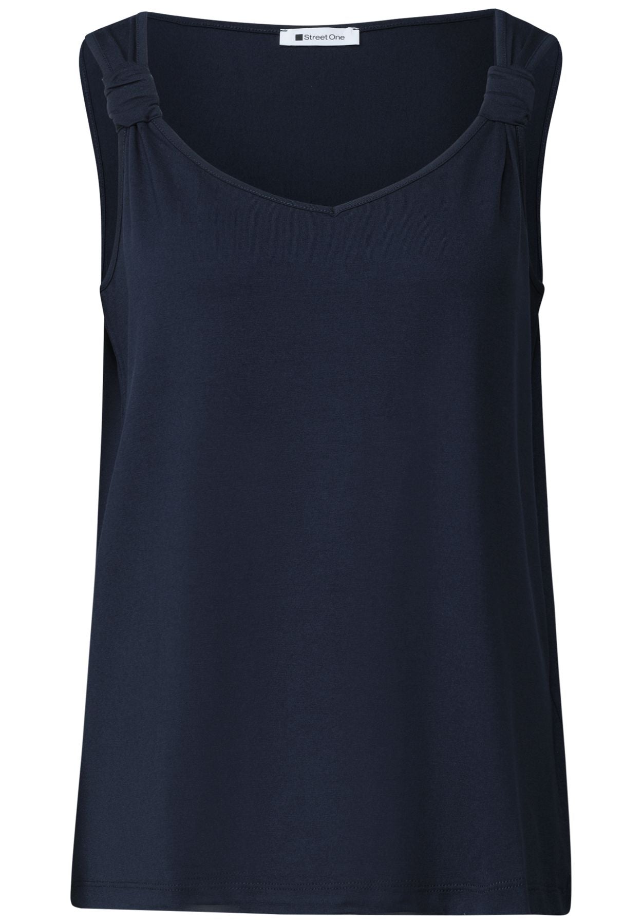 Top mit V-Neck und Knotendetail