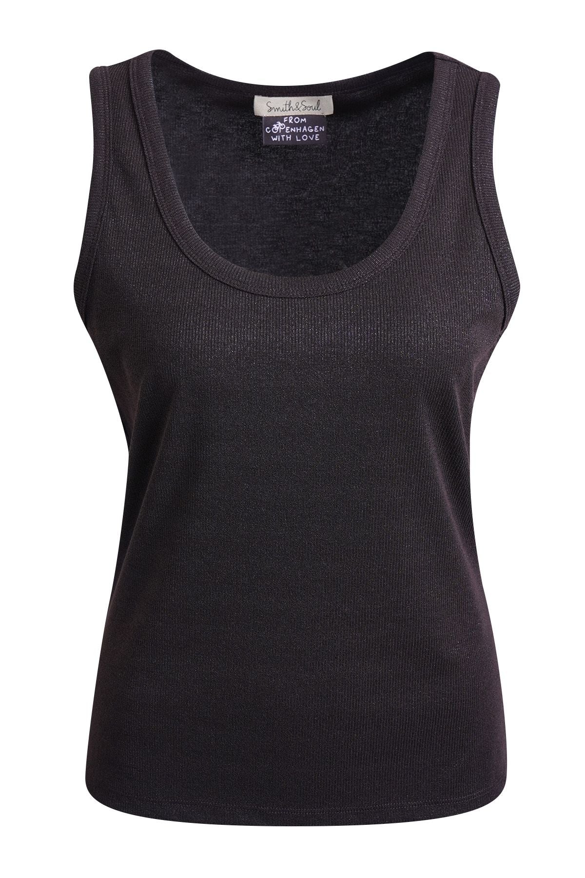 Fitted Metallic Rib Tanktop