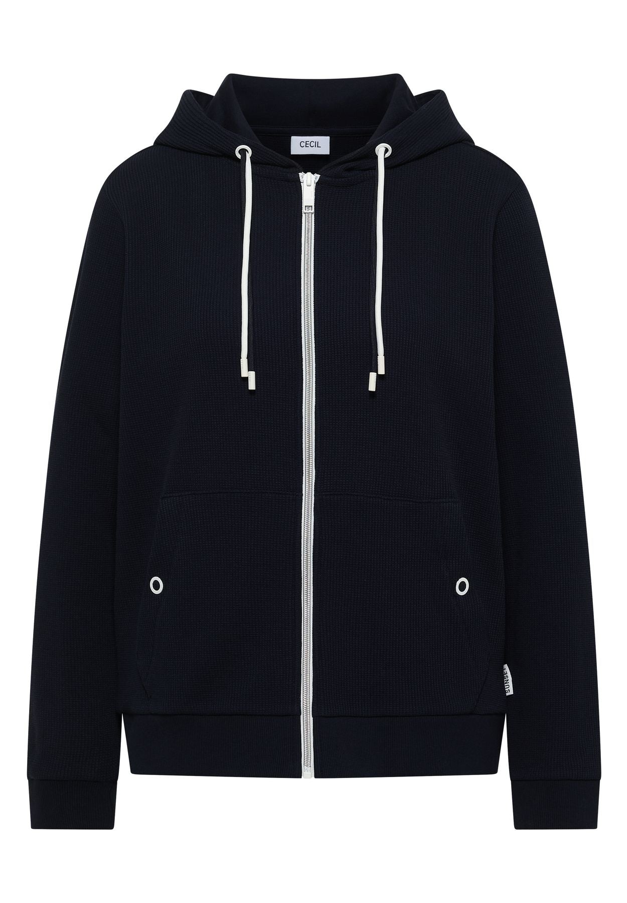 Langarm Jacke mit Kapuze und Struktur