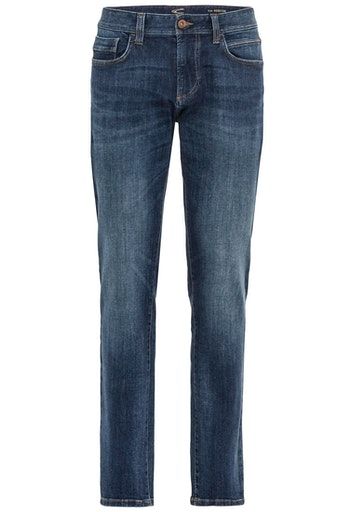 Regular Fit Jeans aus Baumwolle mit Lederdetail