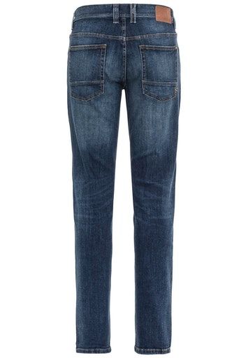 Regular Fit Jeans aus Baumwolle mit Lederdetail