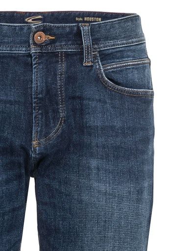 Regular Fit Jeans aus Baumwolle mit Lederdetail