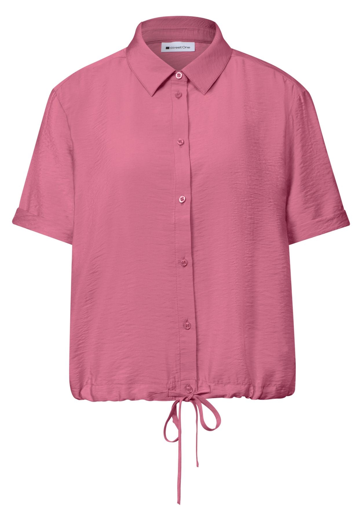 Kurzarm Hemdbluse in Unifarbe
