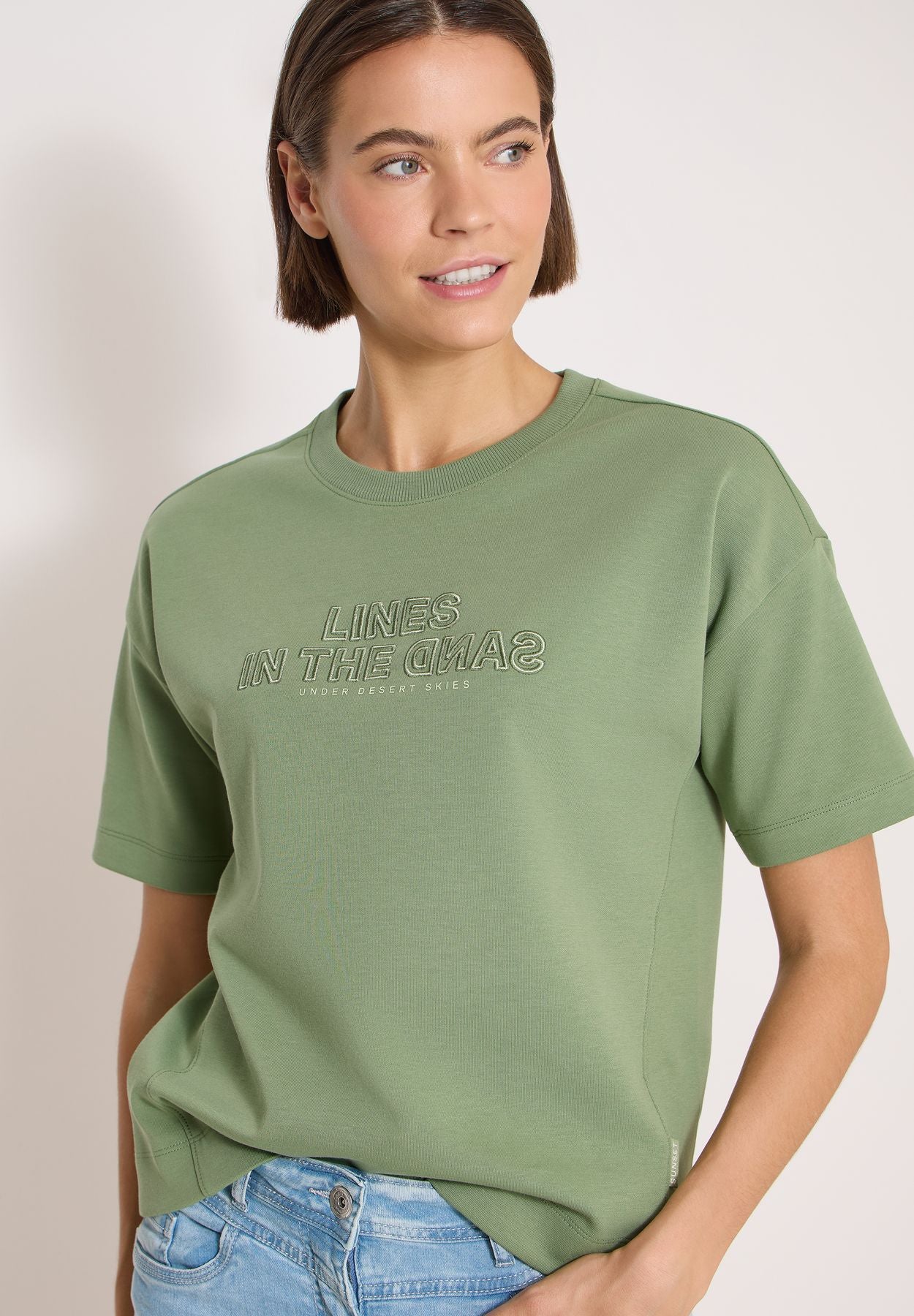 Kurzarm Sweatshirt mit Embroidery