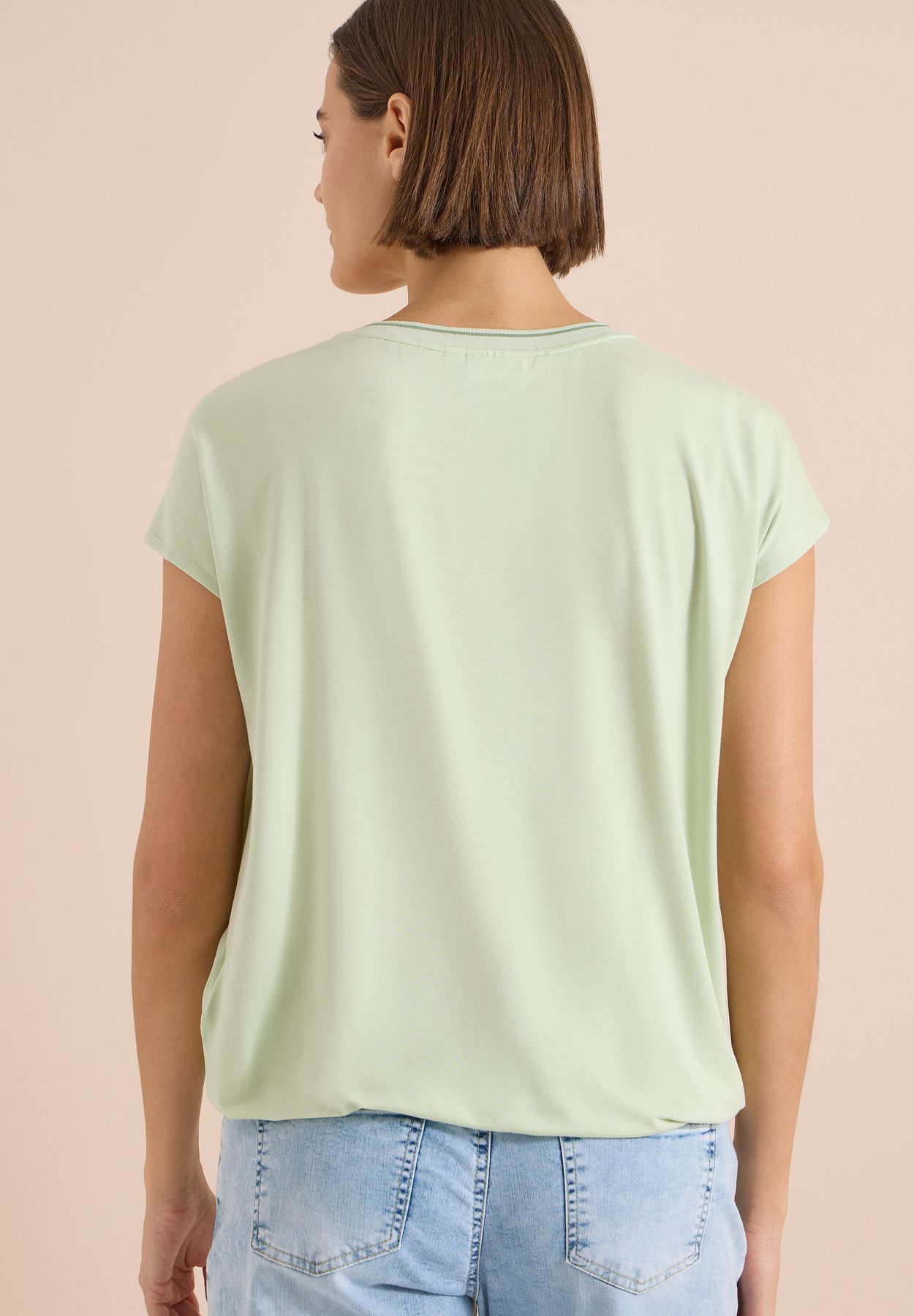 Kurzarm Blusenshirt mit Strukturmix