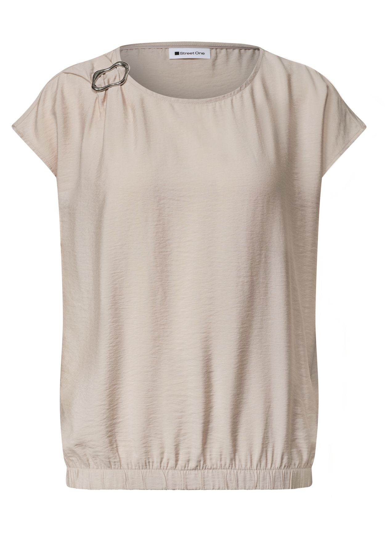 Blusenshirt mit Rundhals und Schnallendetail